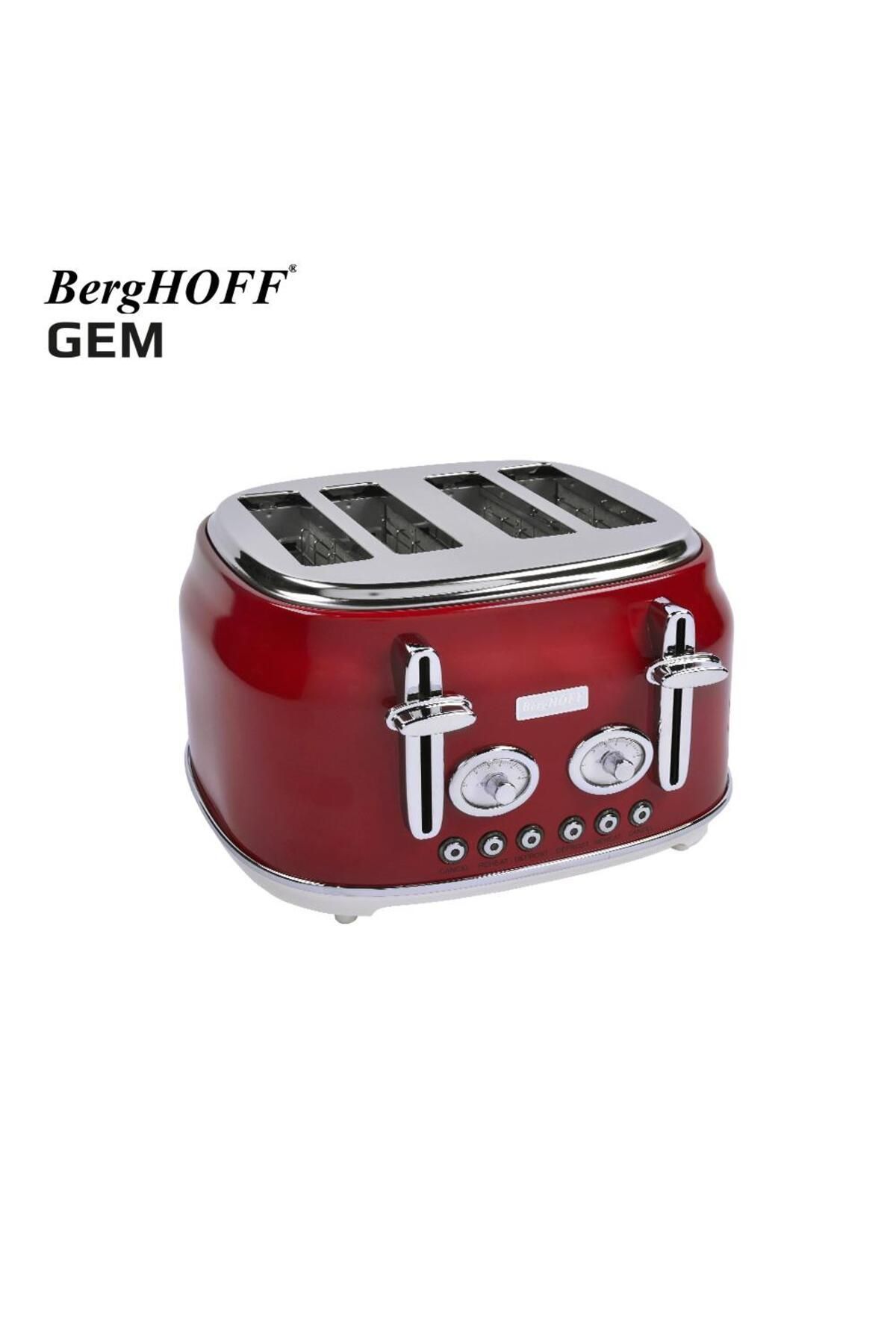 Berghoff-Gem Retro Red Four Slice Toaster 2