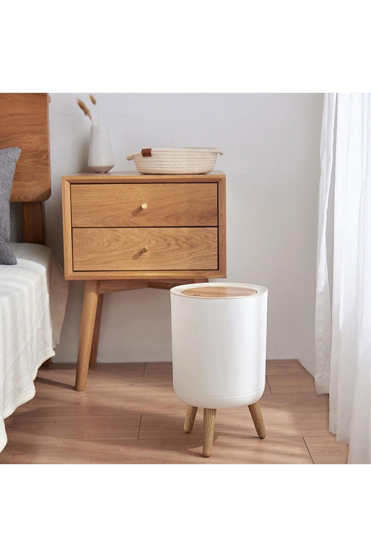 MIBRU-Trash can 7L wooden legs 4