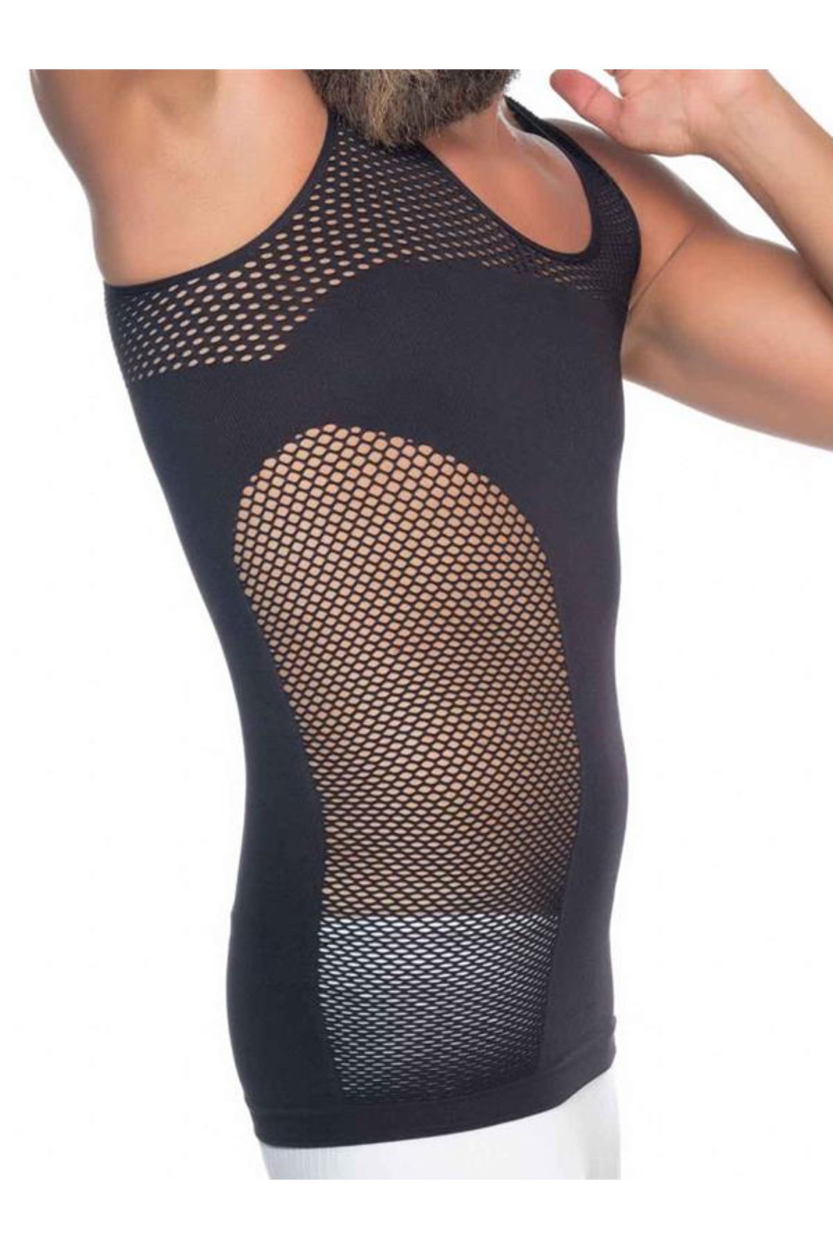 abfastore-Black Men's Corset Athlete - Recovery and Firming, with Enamel Net 1