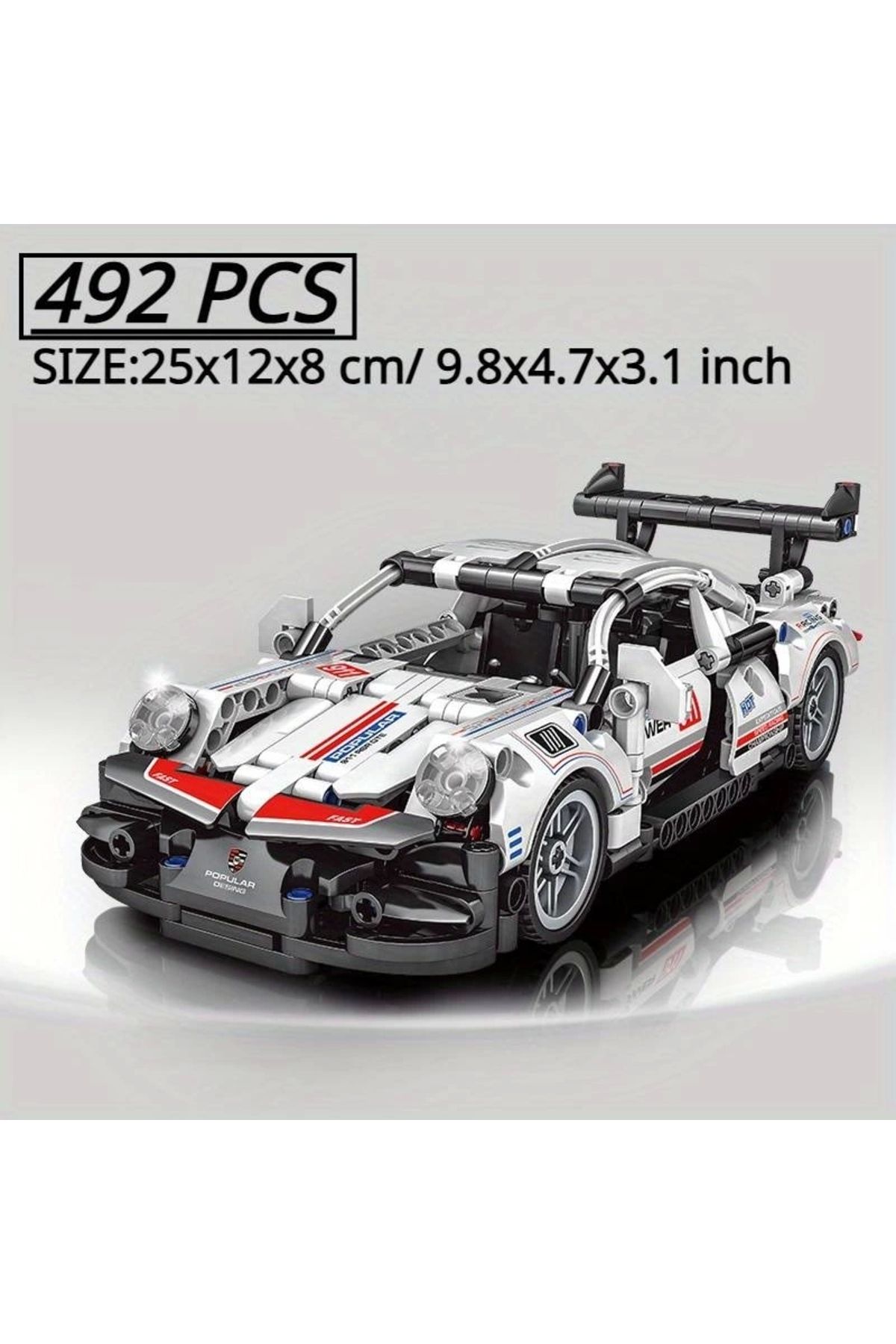 BUILDING BLOCK-Technic Spor Araba 3d Lego S 492 Parça 6 Yaş Puzzle Çek-bırak Araba Hediye 1