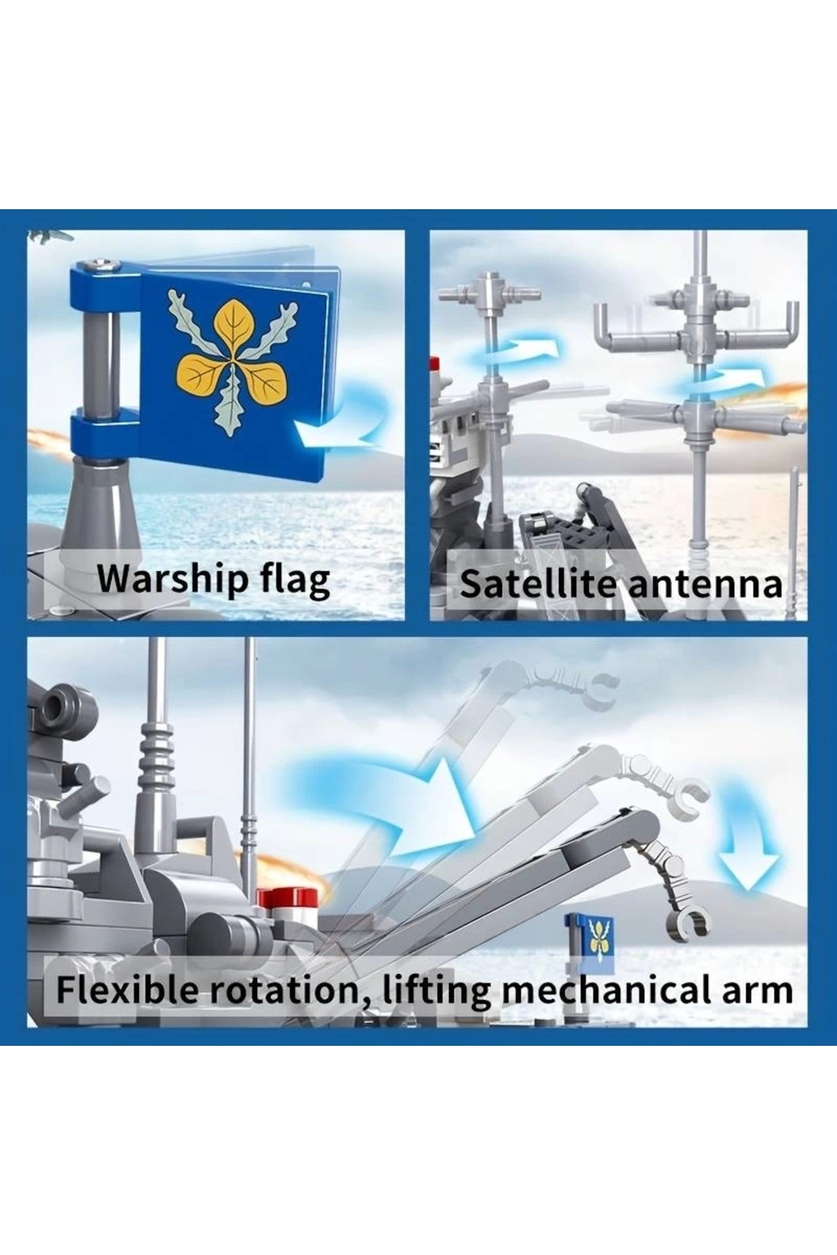 بلاک ساختن کشتی جنگی برای کودکان بالای ۶ سال – ۵۳۸ قطعه – هدیه تولد