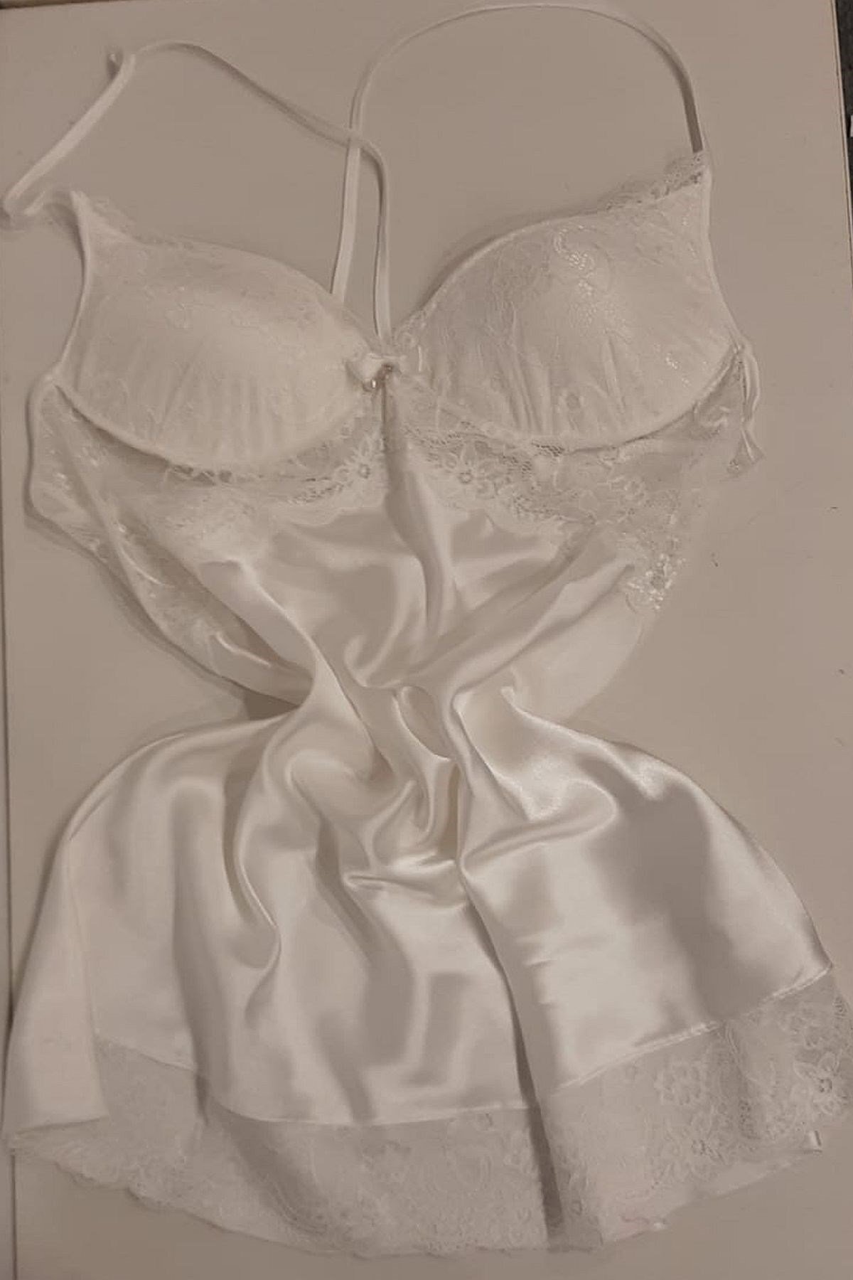 Duchesse 137 Çeyizlik Dantelli Saten 6'lı Set -ekru