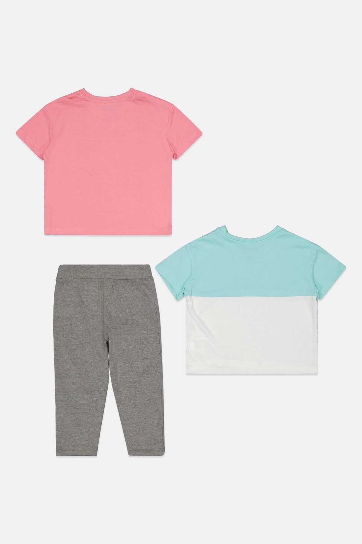 Reebok-Kids Girl 3 Pcs Sportswear Fit T-shirt And Legging Set, Mint 2