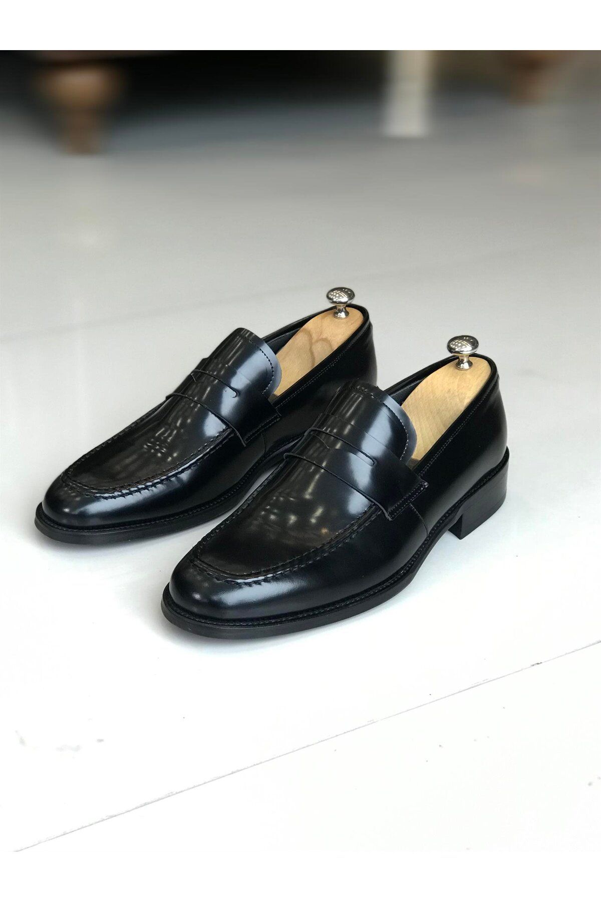 TerziAdemAltun Pantofi Pentru Bărbați Din Piele Naturală În Stil Italian, Negru Masculin - 43