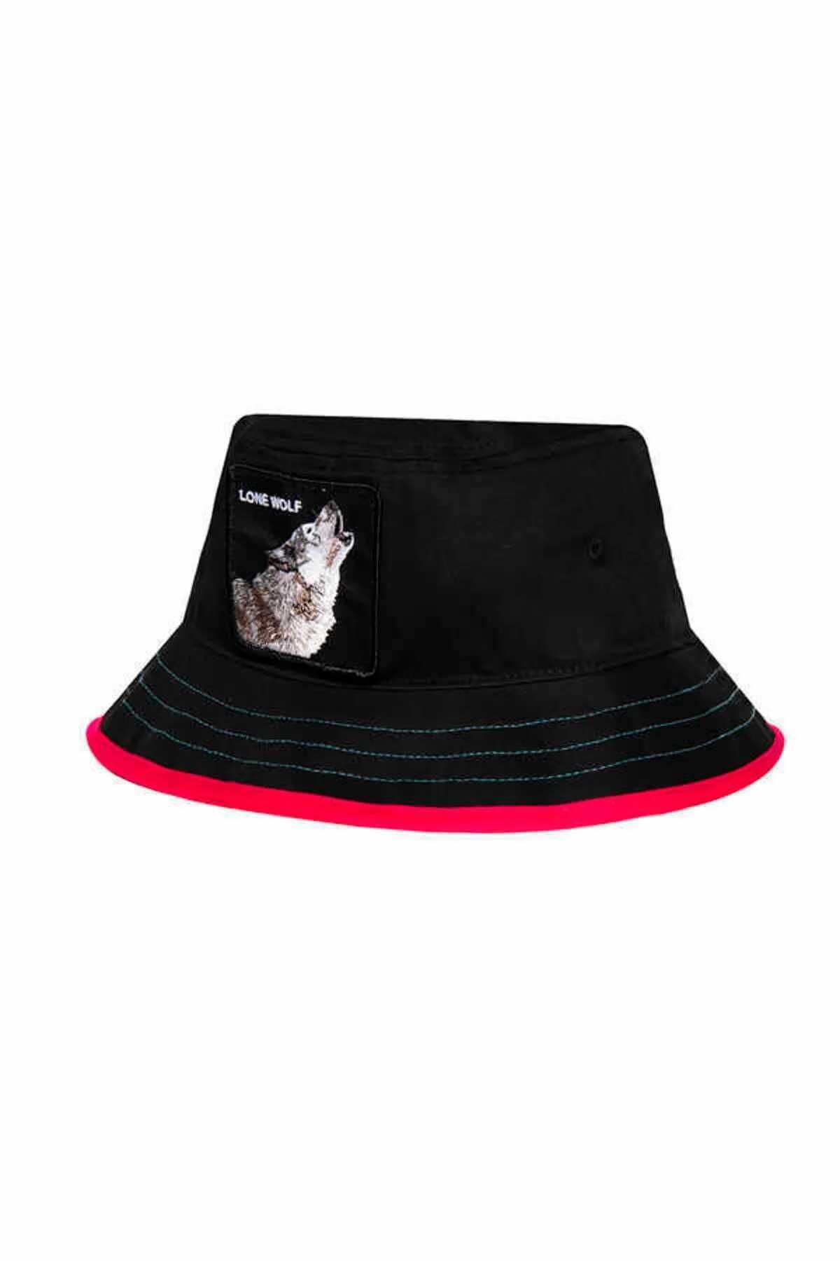 کلاه مشکی مردانه و زنانه Costa Lobo Wolf Figured 105 0006 Bucket L Goorin Bros