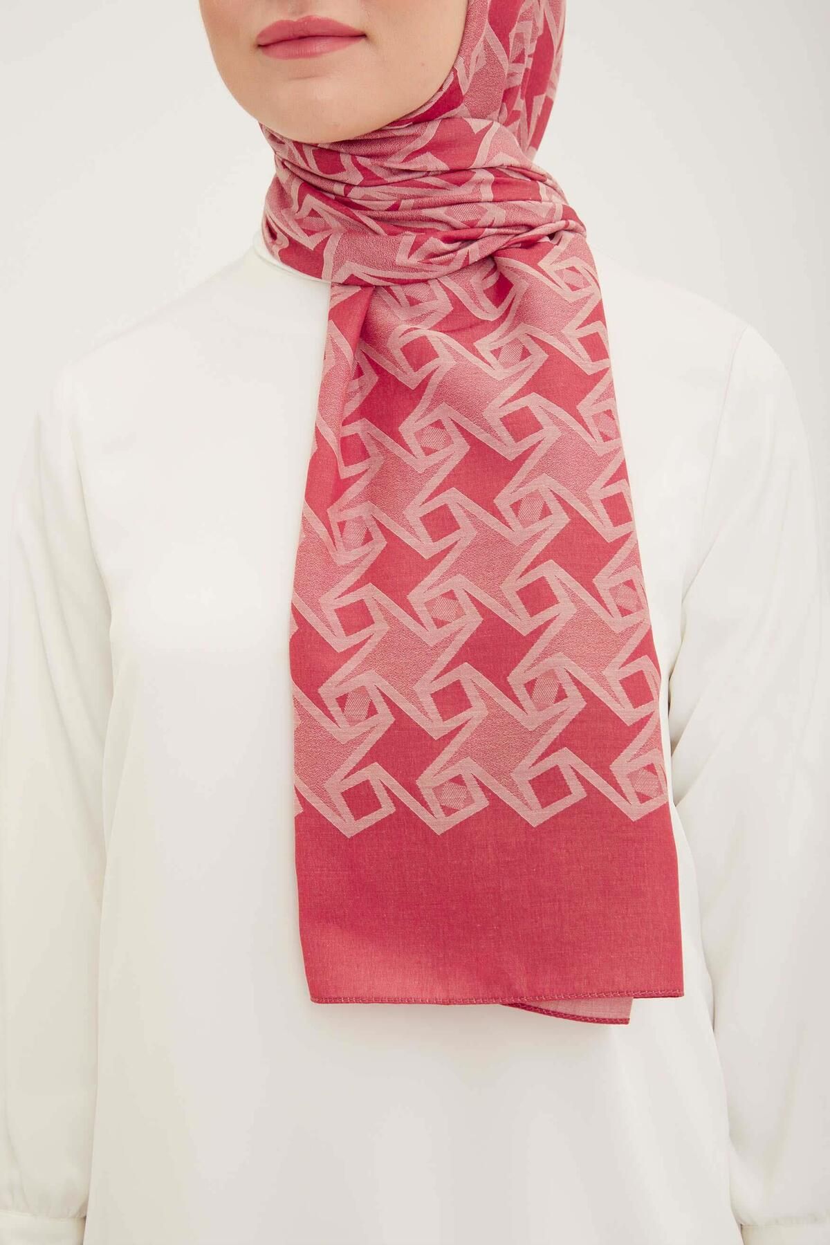 Armine-Trend Acacia Shawl Pink Patterned 4-22031 2