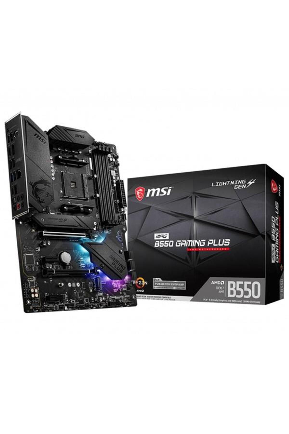 MSI-Mpg B550 Gamıng Plus Ddr4 M2 Pcıe Nvme Hdmı Dp Pcıe 16x V4.0 Am4 Atx 1