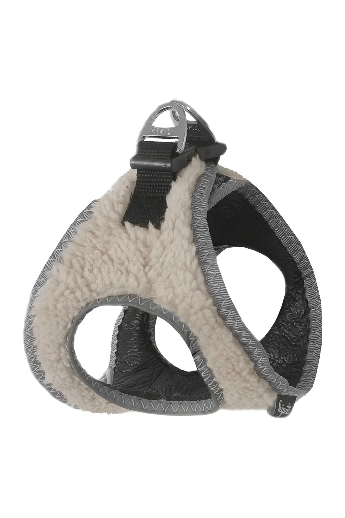 Angoravi Üç Kilitli Kürklü Kedi Köpek Göğüs Tasması 30-38 cm Small Krem