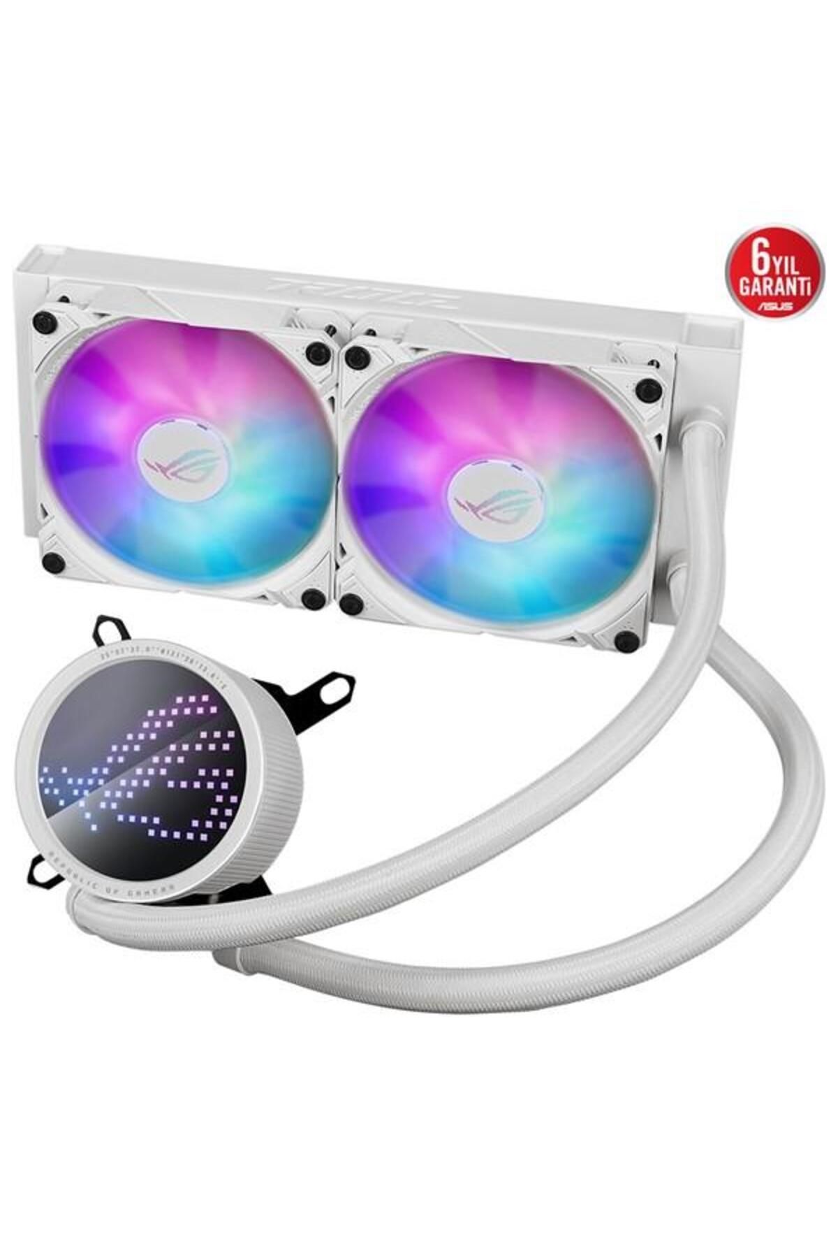 ASUS 240MM ROG RYUO III ARGB ANIME MATRIX LED EKRAN AM5-1700P SIVI SOĞUTMALI İŞLEMCİ FANI BEYAZ