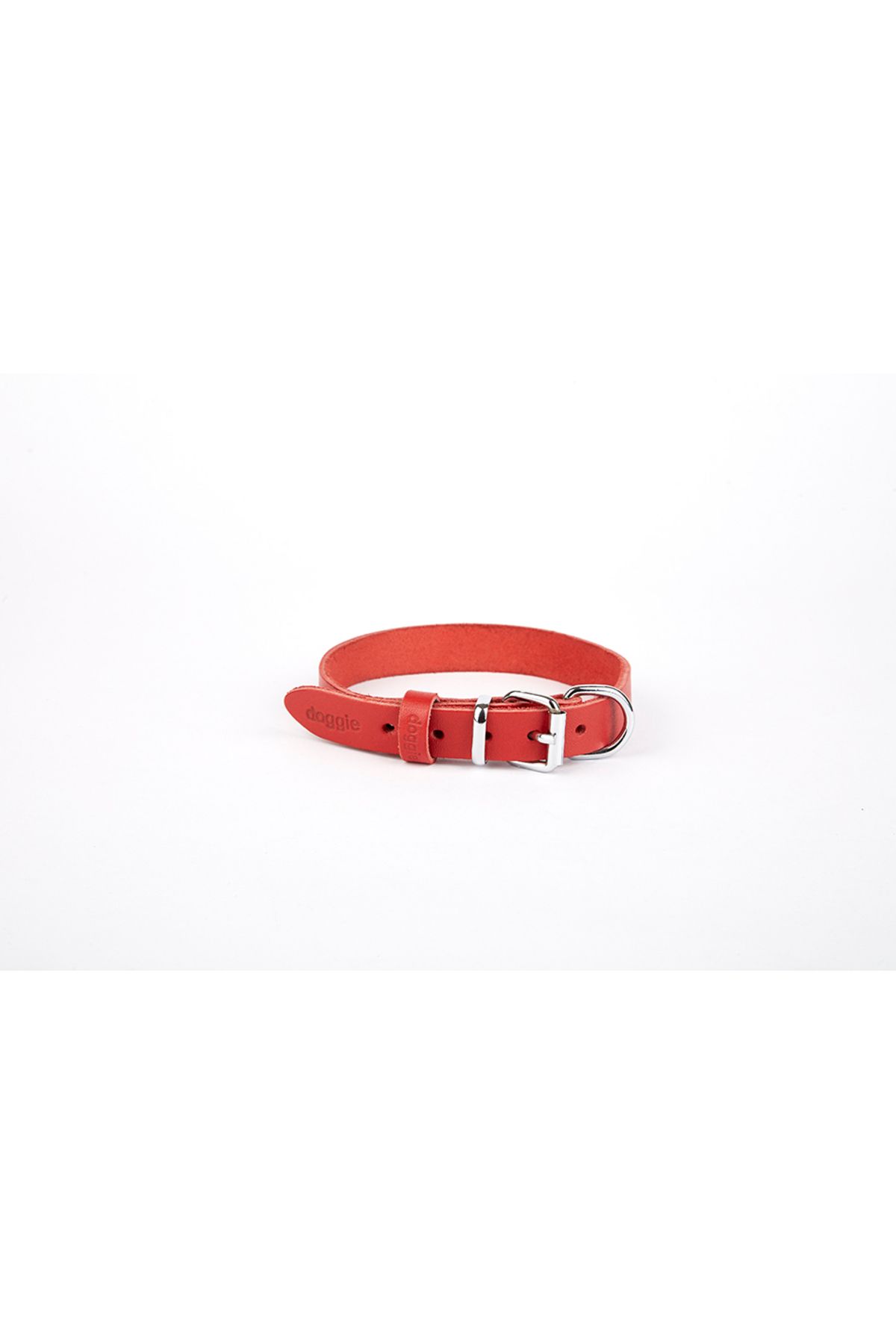 FAYMEM GLOBAL Deri El Yapımı Köpek Boyun Tasması 2x30-35 cm Kırmızı