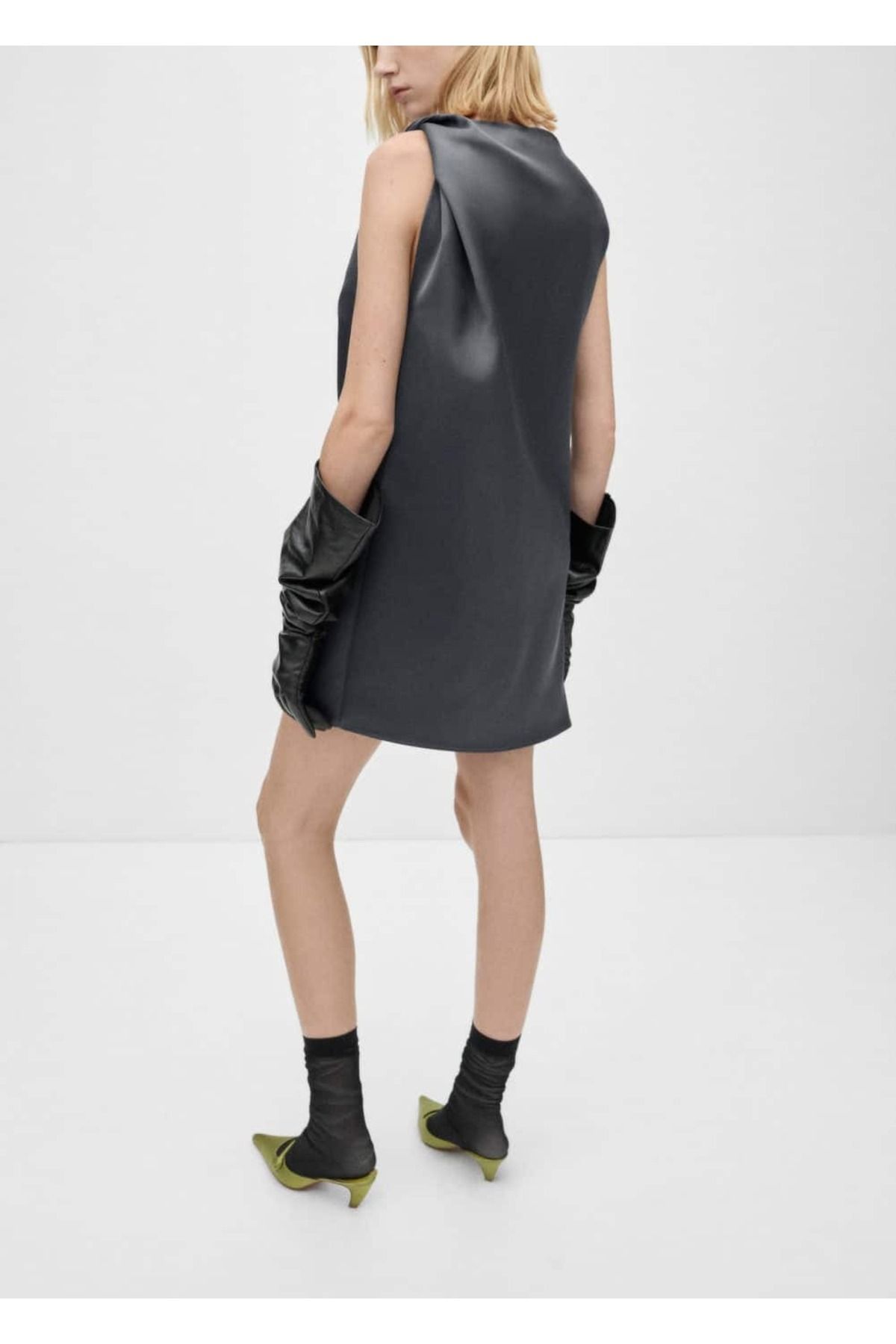 MANGO Woman-Knot Detailed Satin Dress 4