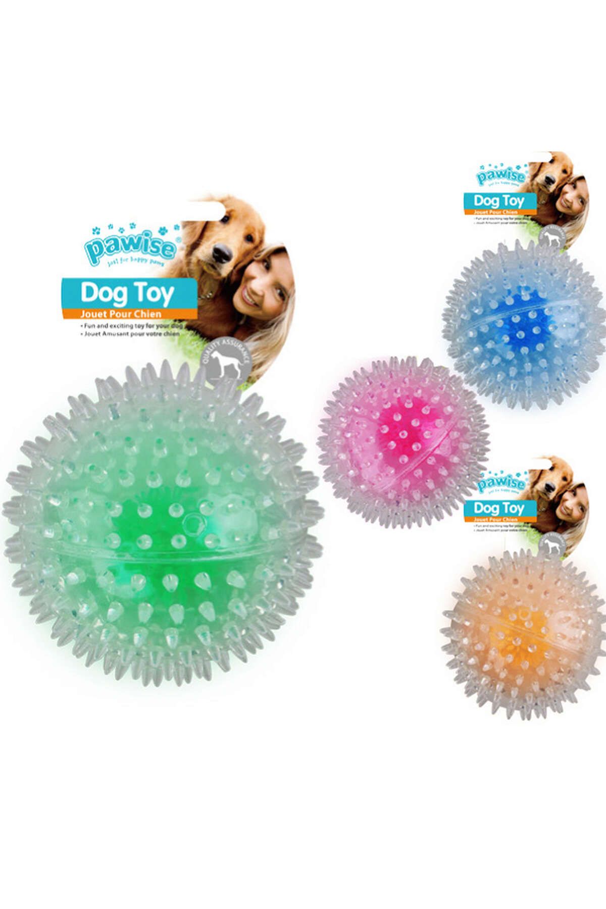 Pawise FLASH BOUNCER BALL IŞIKLI ŞEFFAF PLASTIK TOP KÖPEK OYUNCAĞI 8 CM SPTGL