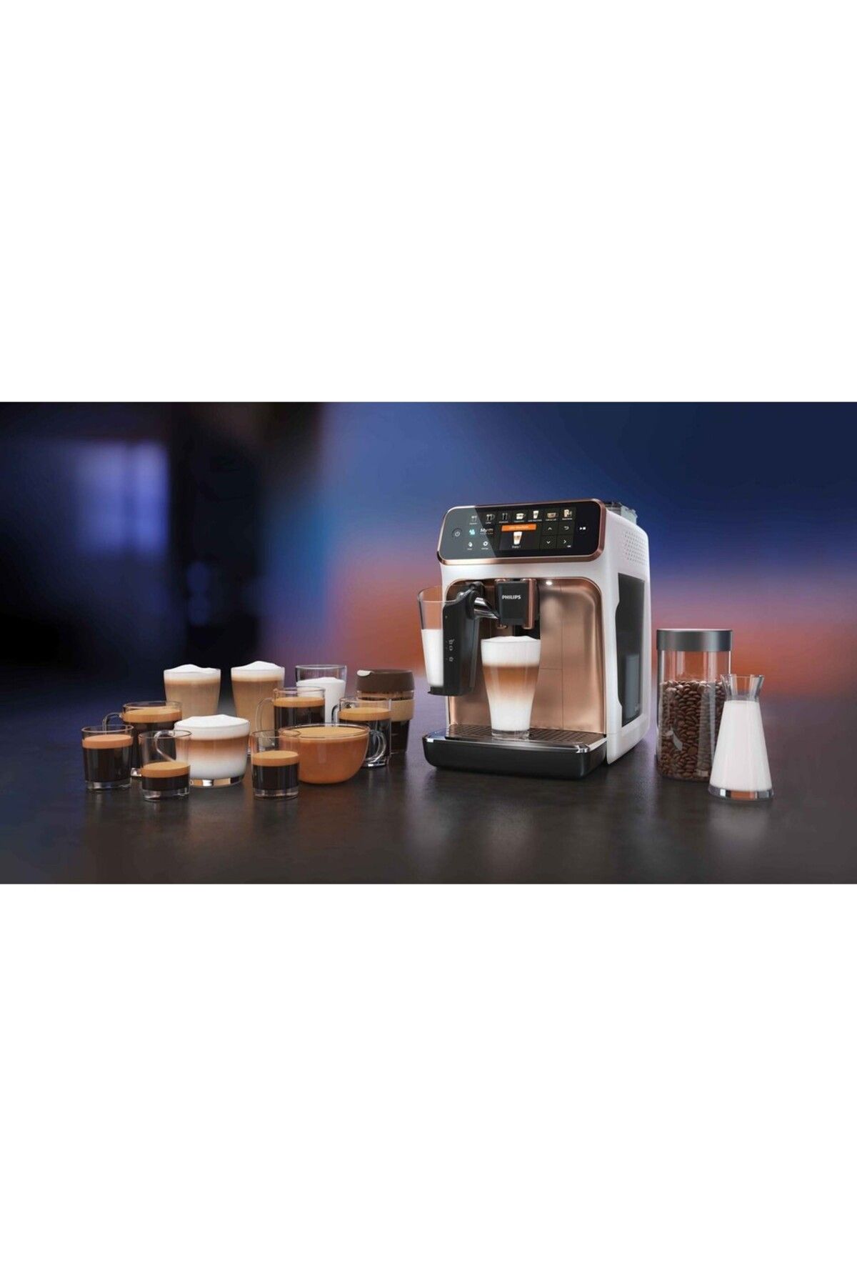 Philips 1500 W , GOLD LatteGo Tam Otomatik Espresso Makinesi, 15 BAR ,12 Çeşit İçecek, EP5443+ BARDAK HEDİYE