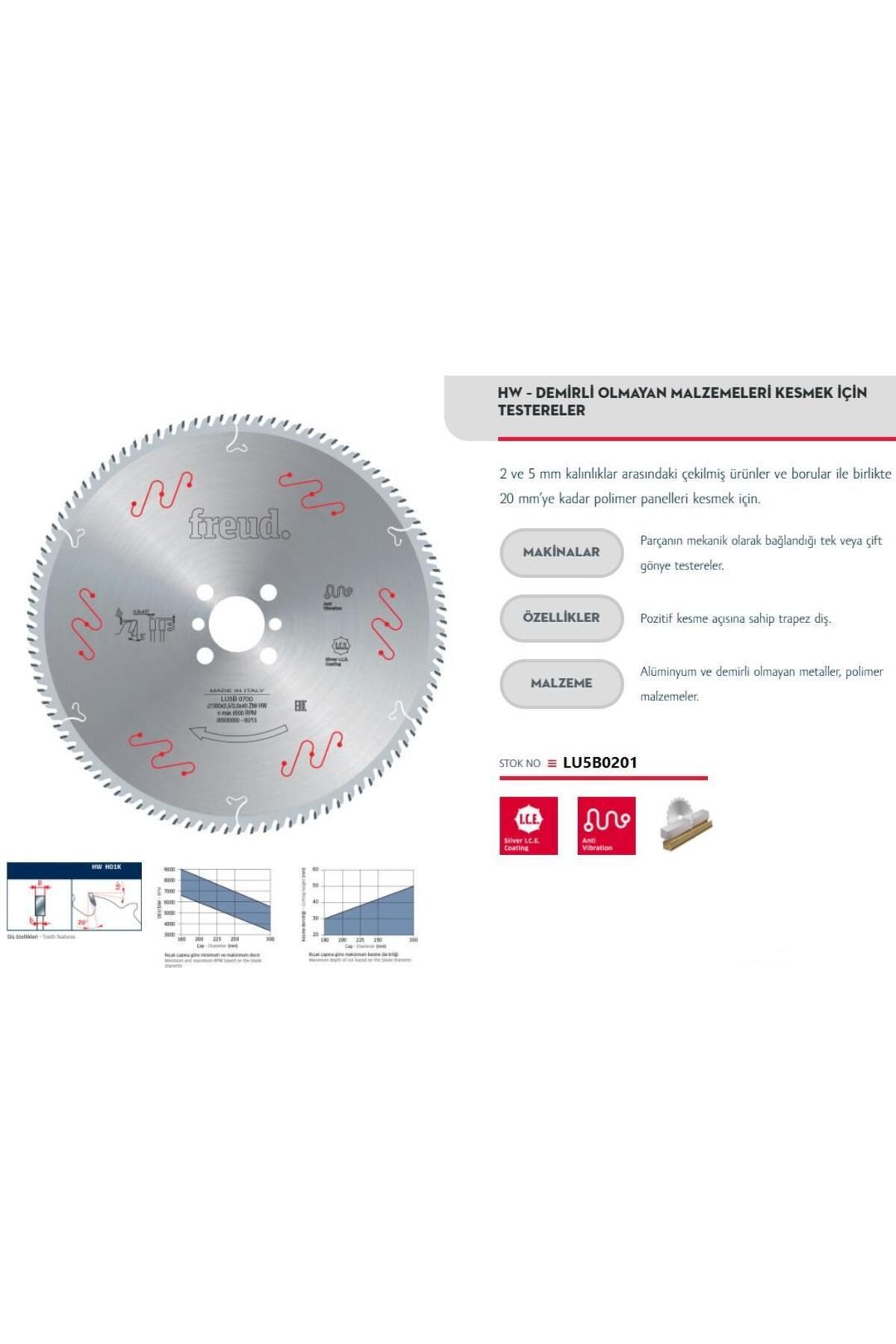 OEM Freud LU5B 0201 250X30X2,8 mm Alümimyum Testere 60 Diş
