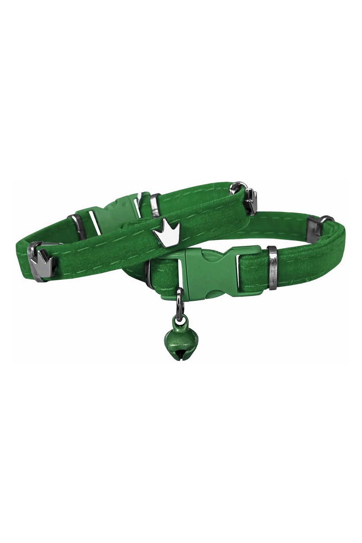 OEM Kadife Kedi Boyun Tasması King 20-32 cm Yeşil