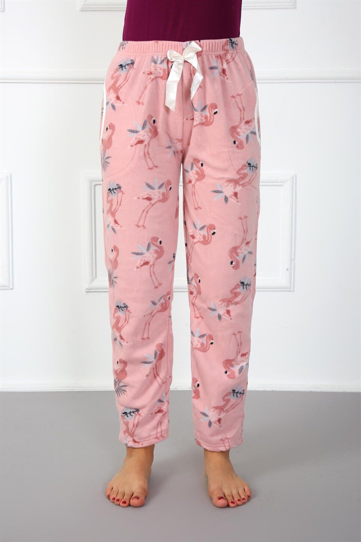 COXO Fashion`S Moda Çizgi Women's Welsoft Polar Single Bottom Pajamas 210044