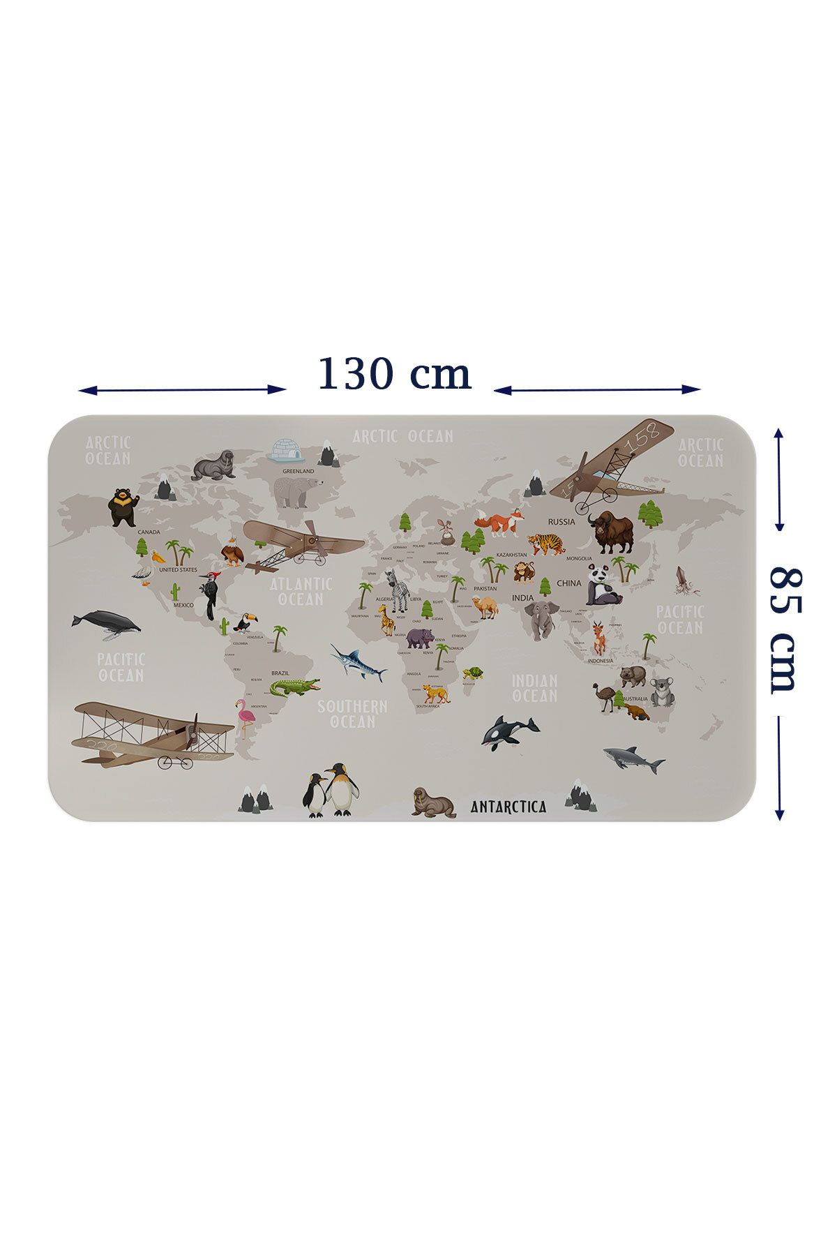 Haye Collection Eğitici Dünya Haritası Dünya Atlası Çocuk ve Bebek Odası Duvar Sticker-85x130-3797