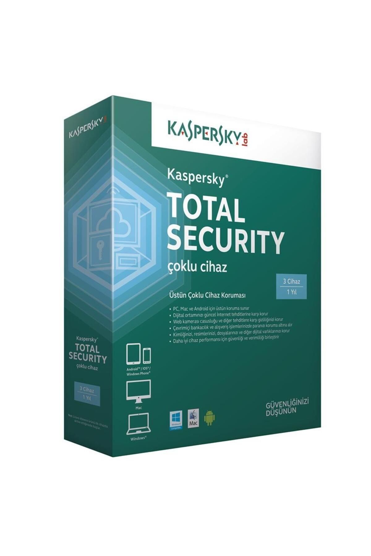 KASPERSKY Total Security 3 Kullanıcı 1 Yıl