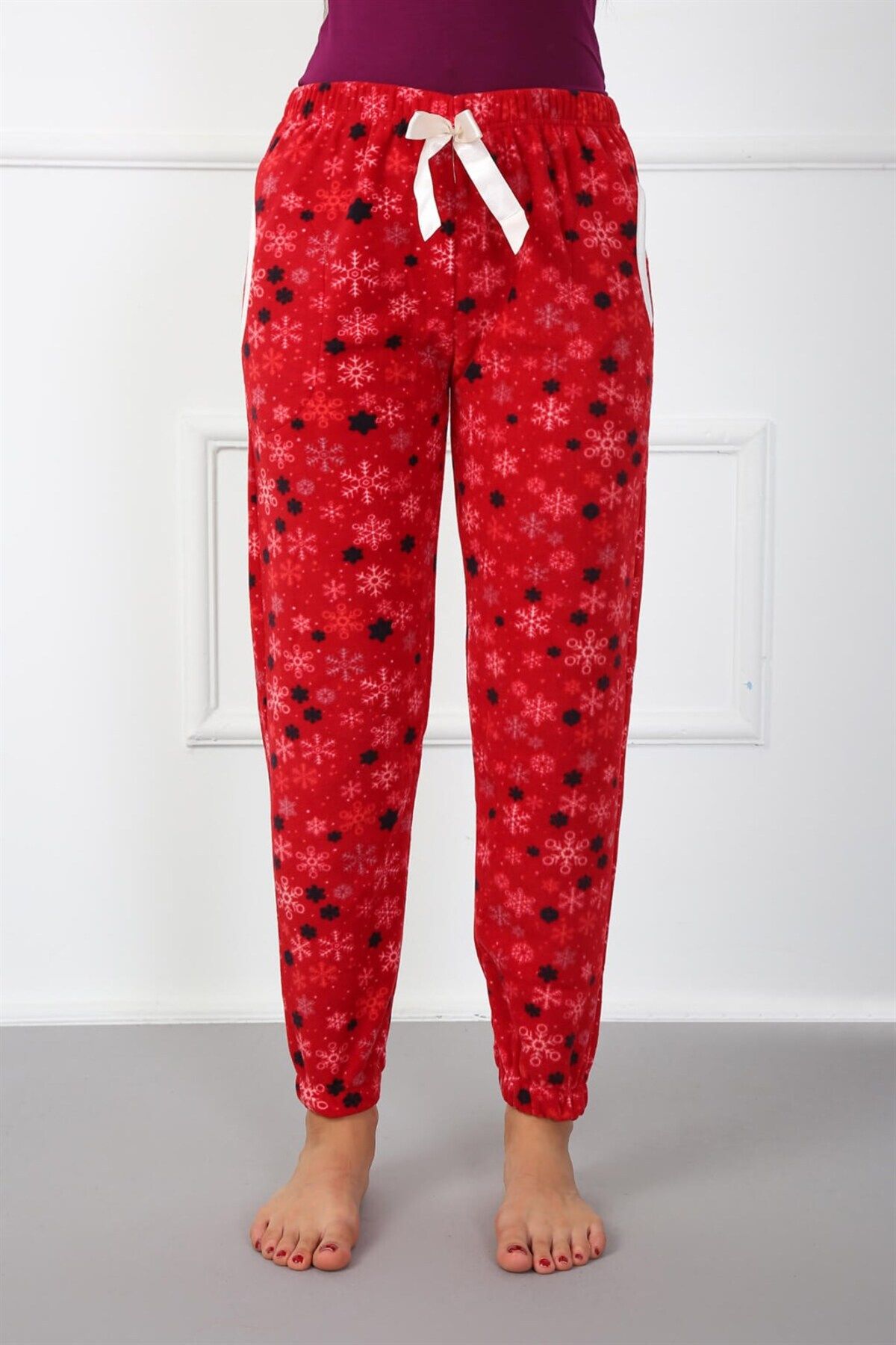 COXO Fashion`S Moda Çizgi Women's Welsoft Polar Single Bottom Pajamas 210040