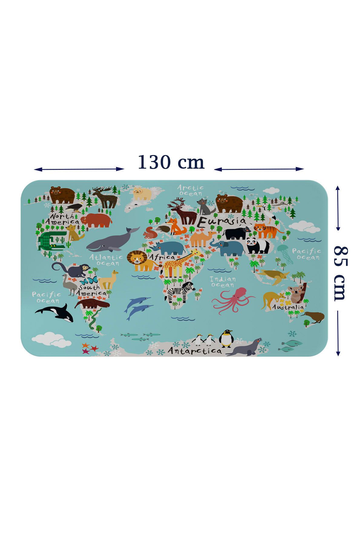 Haye Collection Eğitici Dünya Haritası Dünya Atlası Çocuk ve Bebek Odası Duvar Sticker-85x130-3775