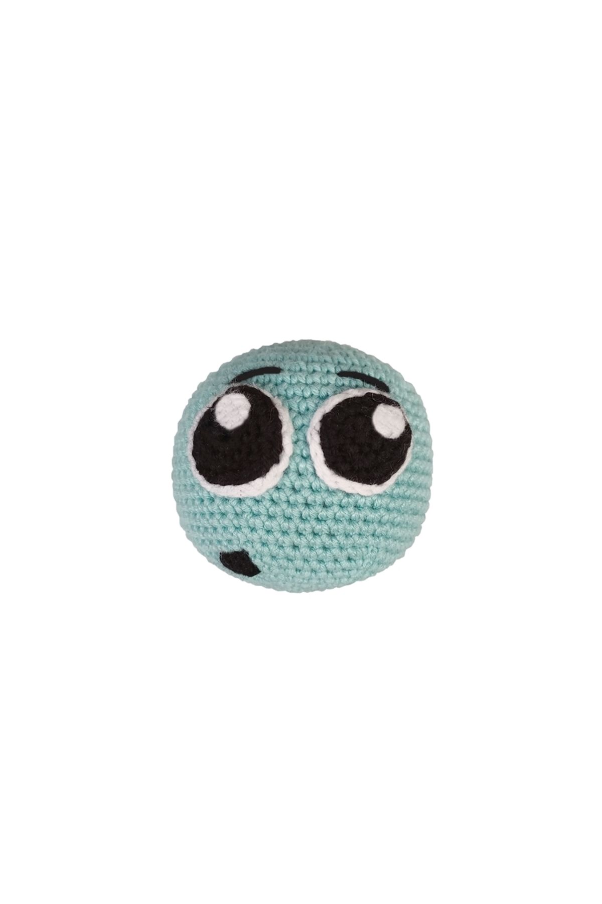 Angoravi Kedi Oyuncağı Duygusal Örgü Emoji 7-7 cm Açık Mavi