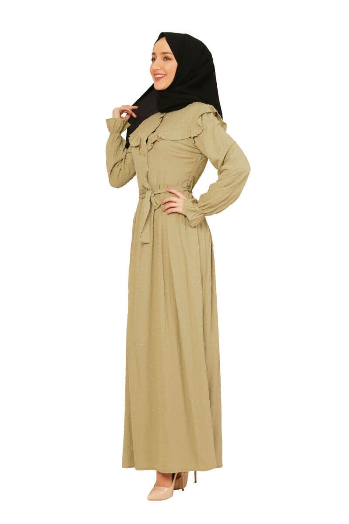 COXO Fashion`S Moda Çizgi Hijab Dress