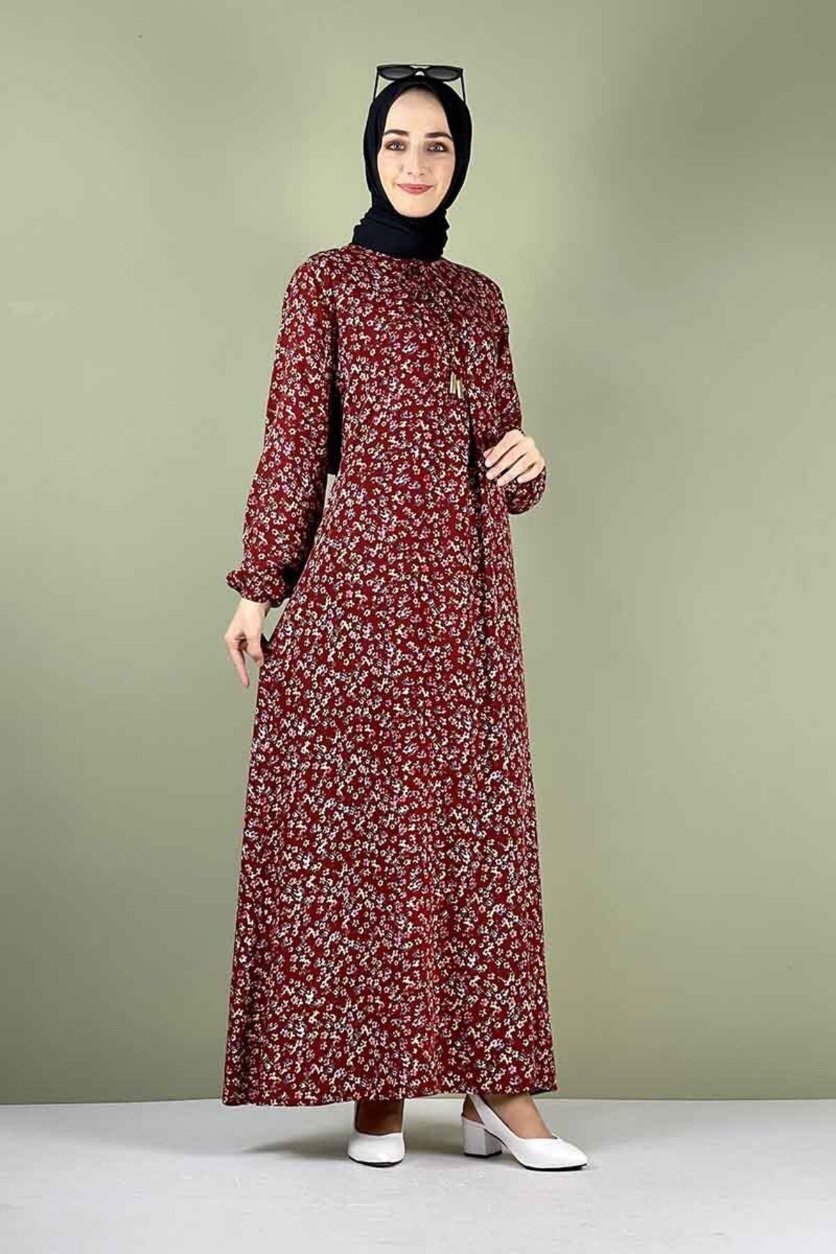 COXO Fashion`S Moda Çizgi Hijab Dress