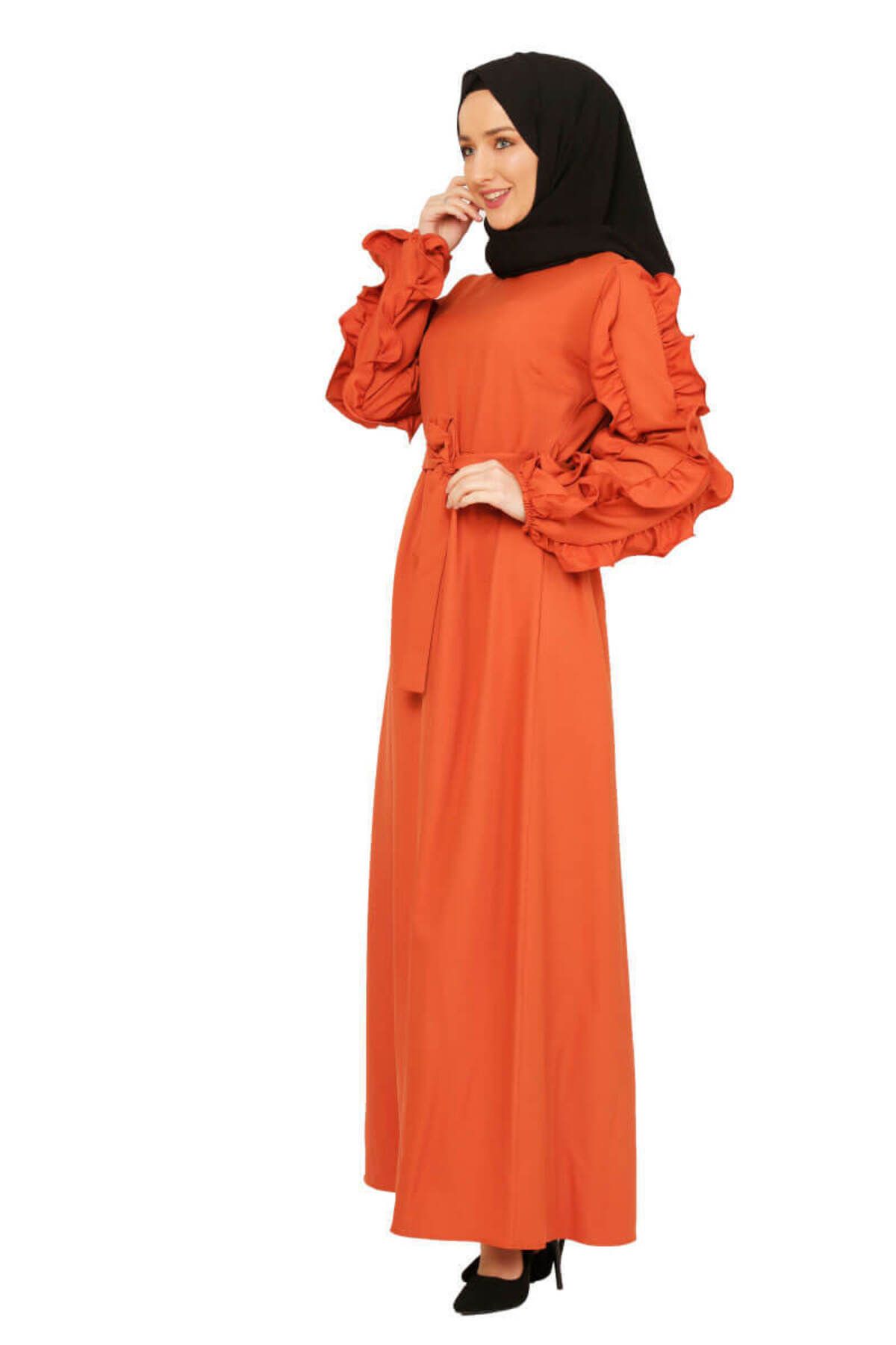 COXO Fashion`S Moda Çizgi Hijab Dress