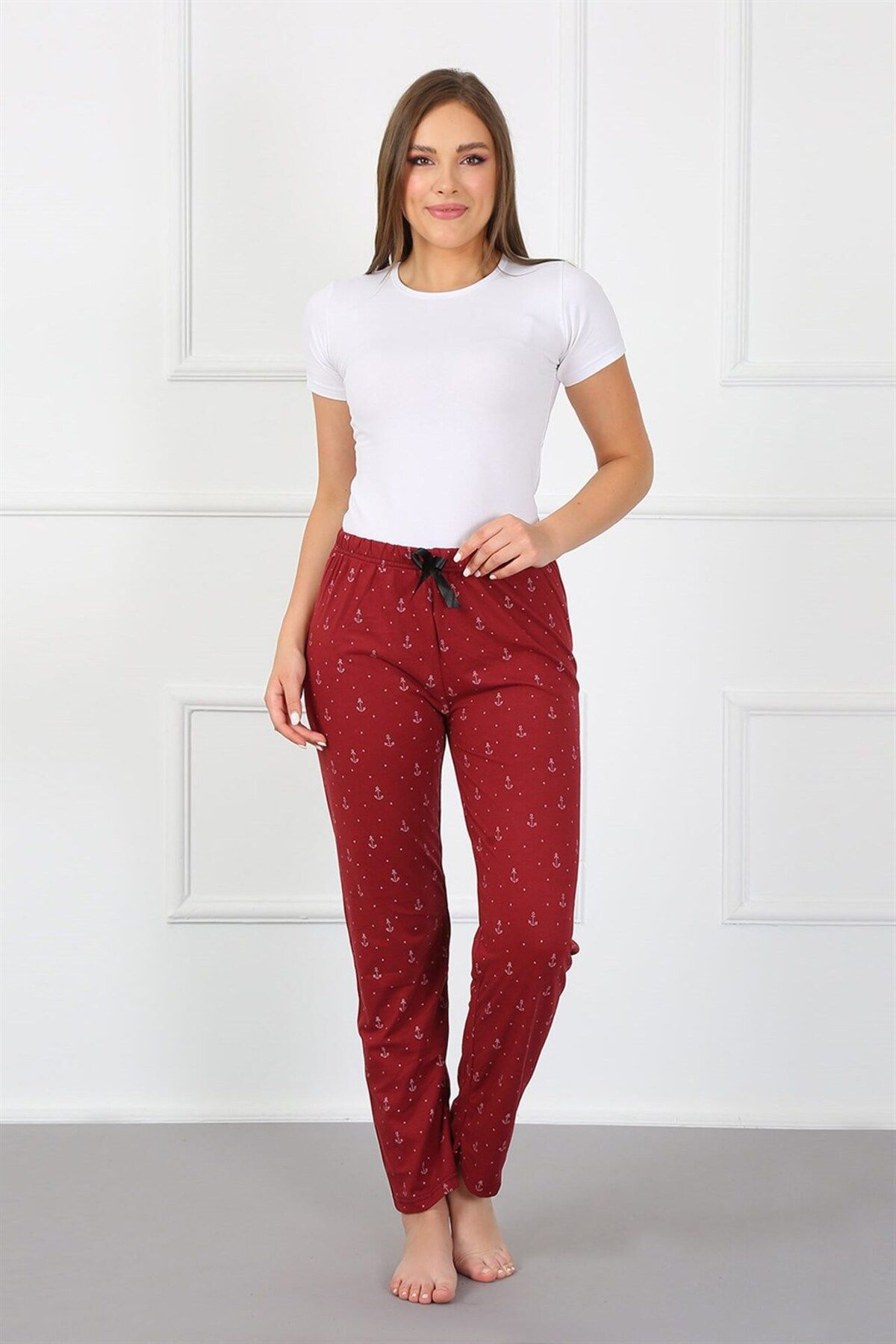COXO Fashion`S Moda Çizgi Women's Cotton Bottom Pajamas 27442