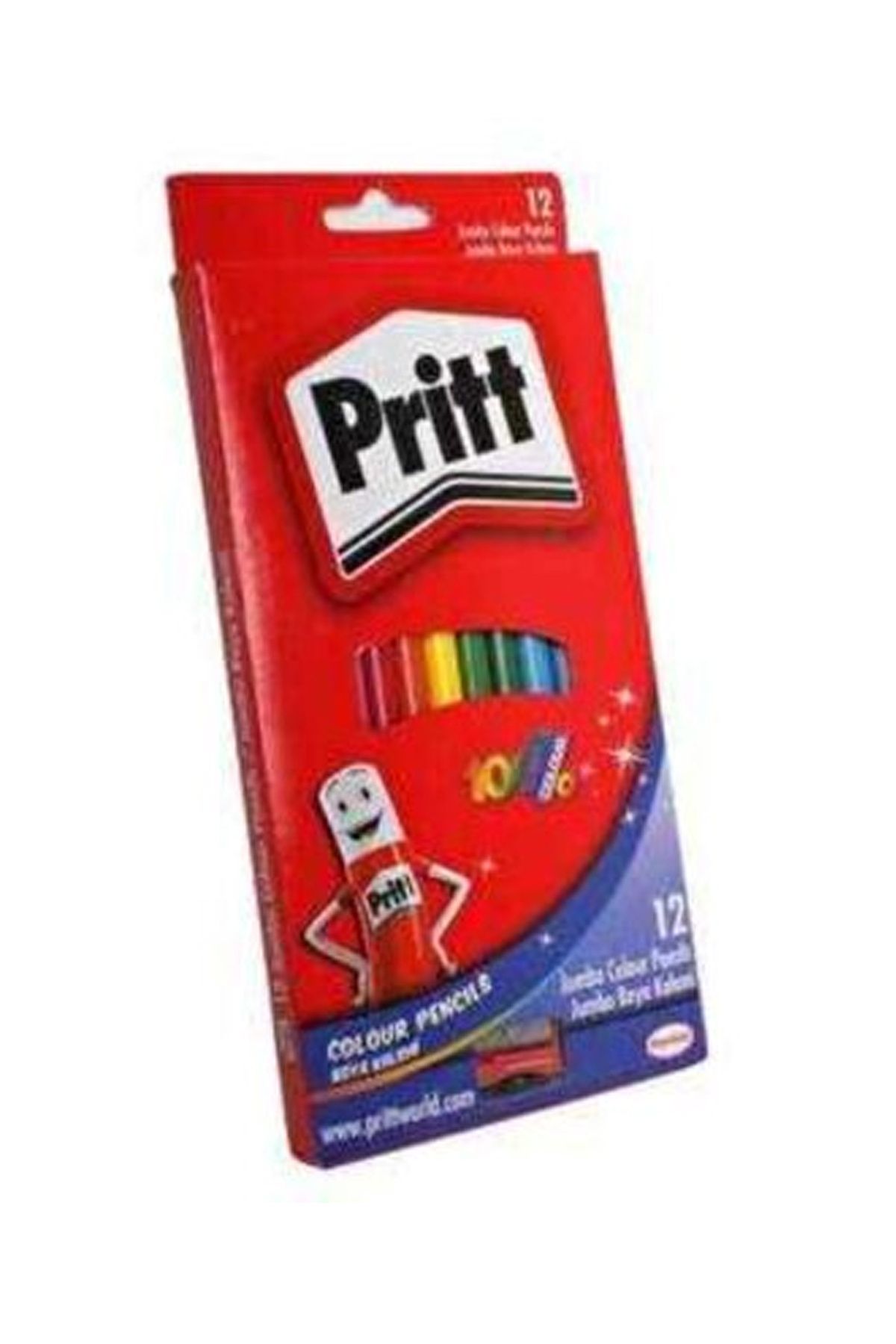 BirdoluSepet Pritt 1219733 Boya Kalemi 12 li Jumbo Üçgen Karton Kutu