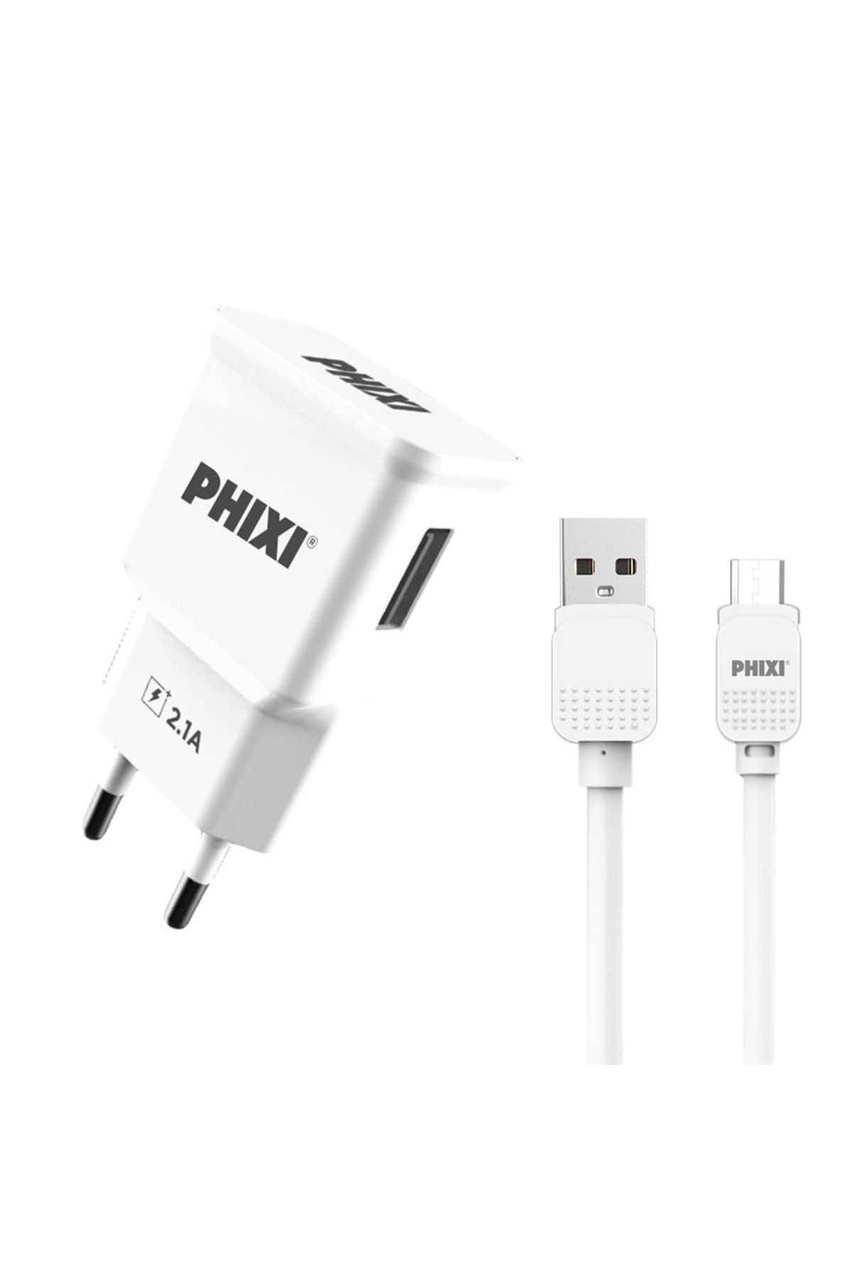 YNT İthalat Pch201m Basic 2.1a Micro Usb Uyumlu  Kablolu Şarj Cihazı Beyaz