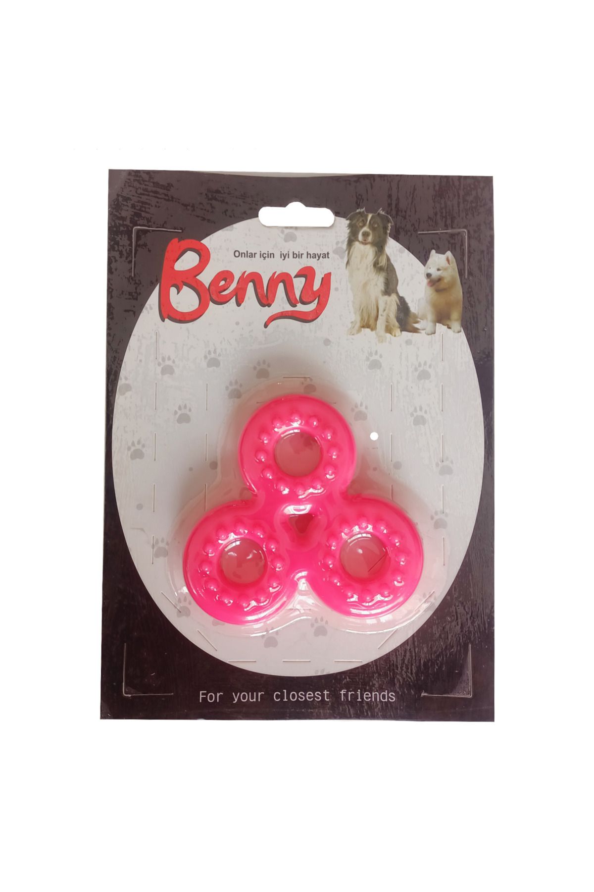 OEM Benny Köpek Oyuncağı Üçlü Halka 9 x 9 cm Pembe