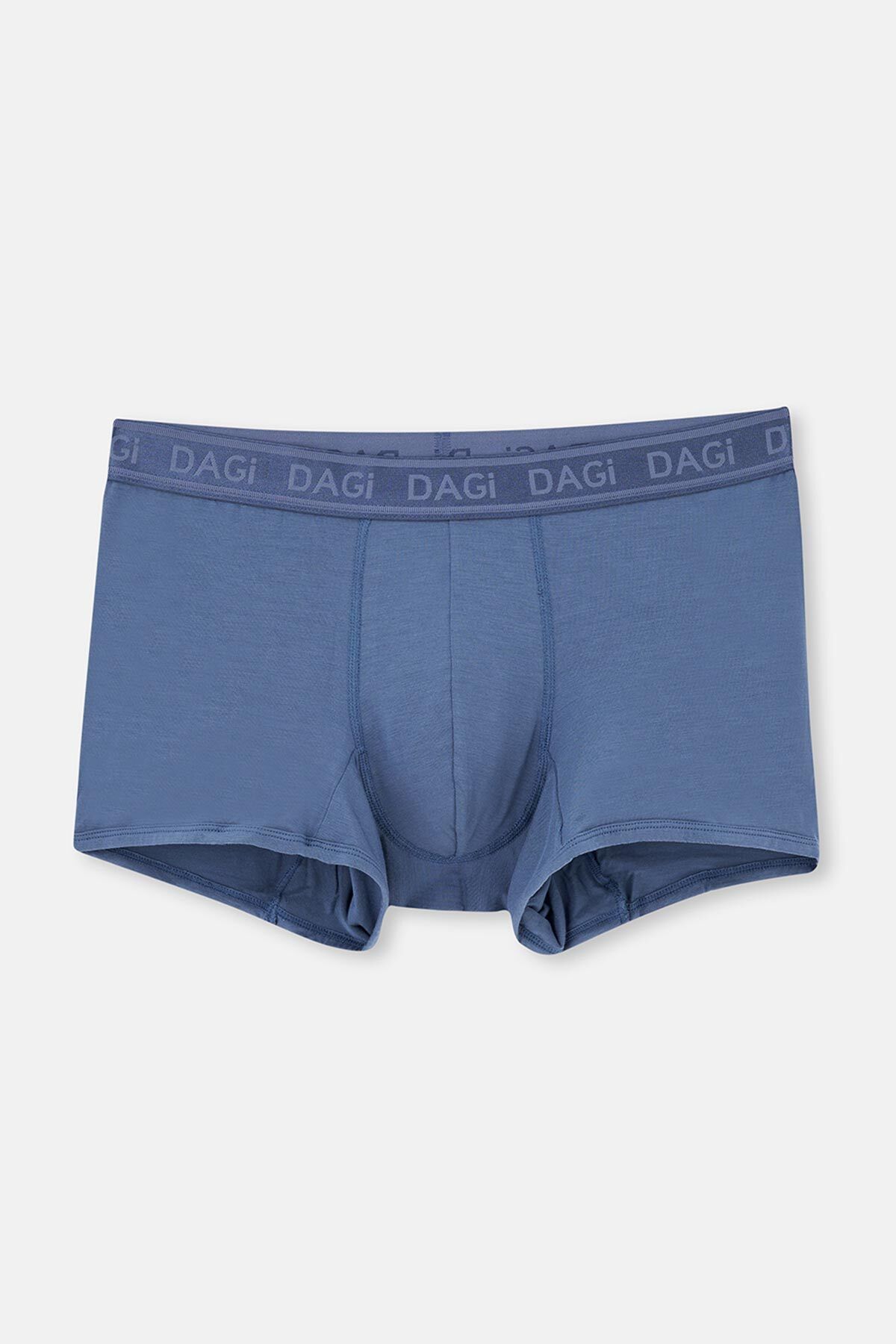 Dagi-Light Brown-Navy Blue 4210 2-Piece Flat Micro Modal Boxer 5