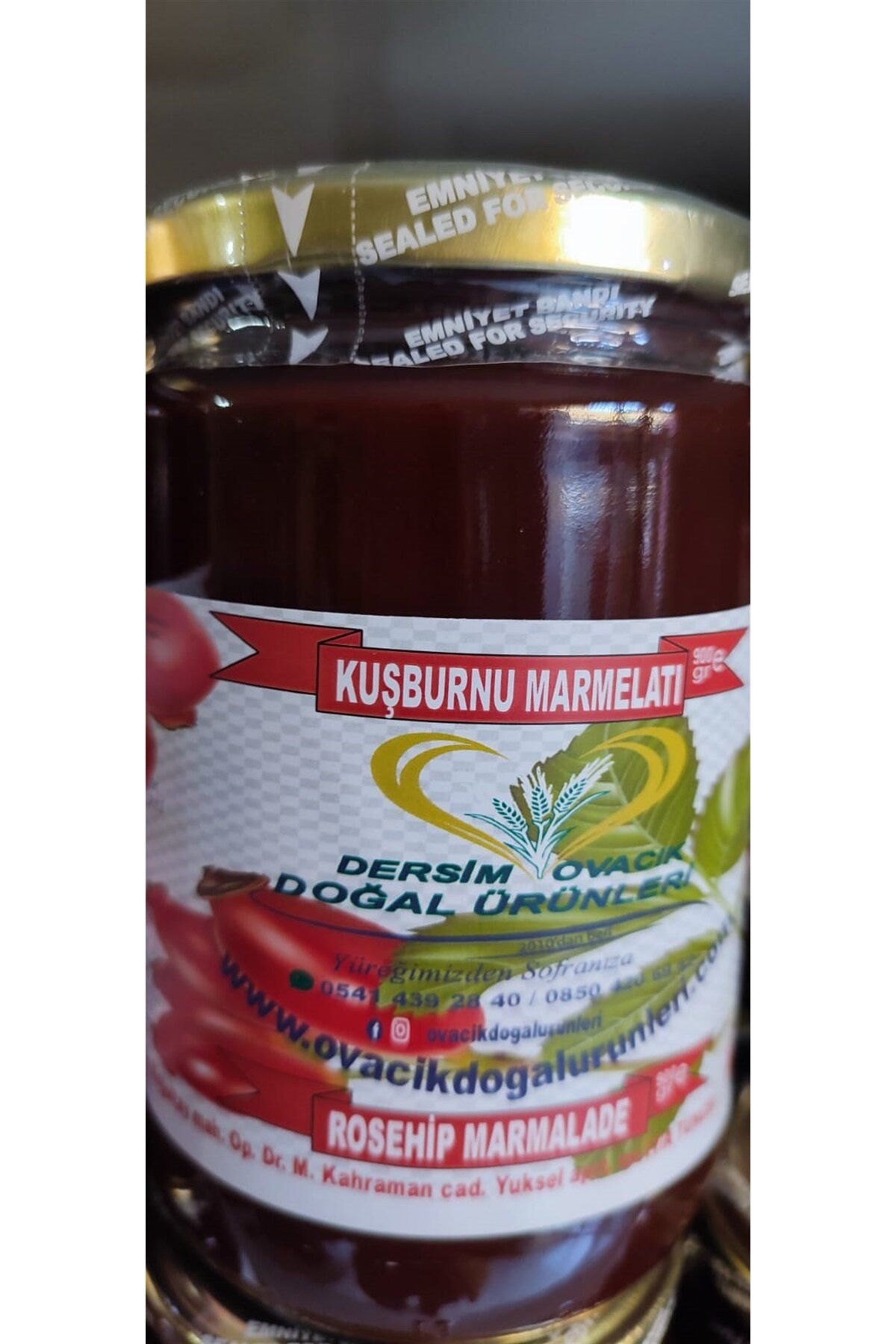 DERSİM OVACIK DOĞAL ÜRÜNLERİ DOĞAL KUŞBURNU MARMELATI (900GR)