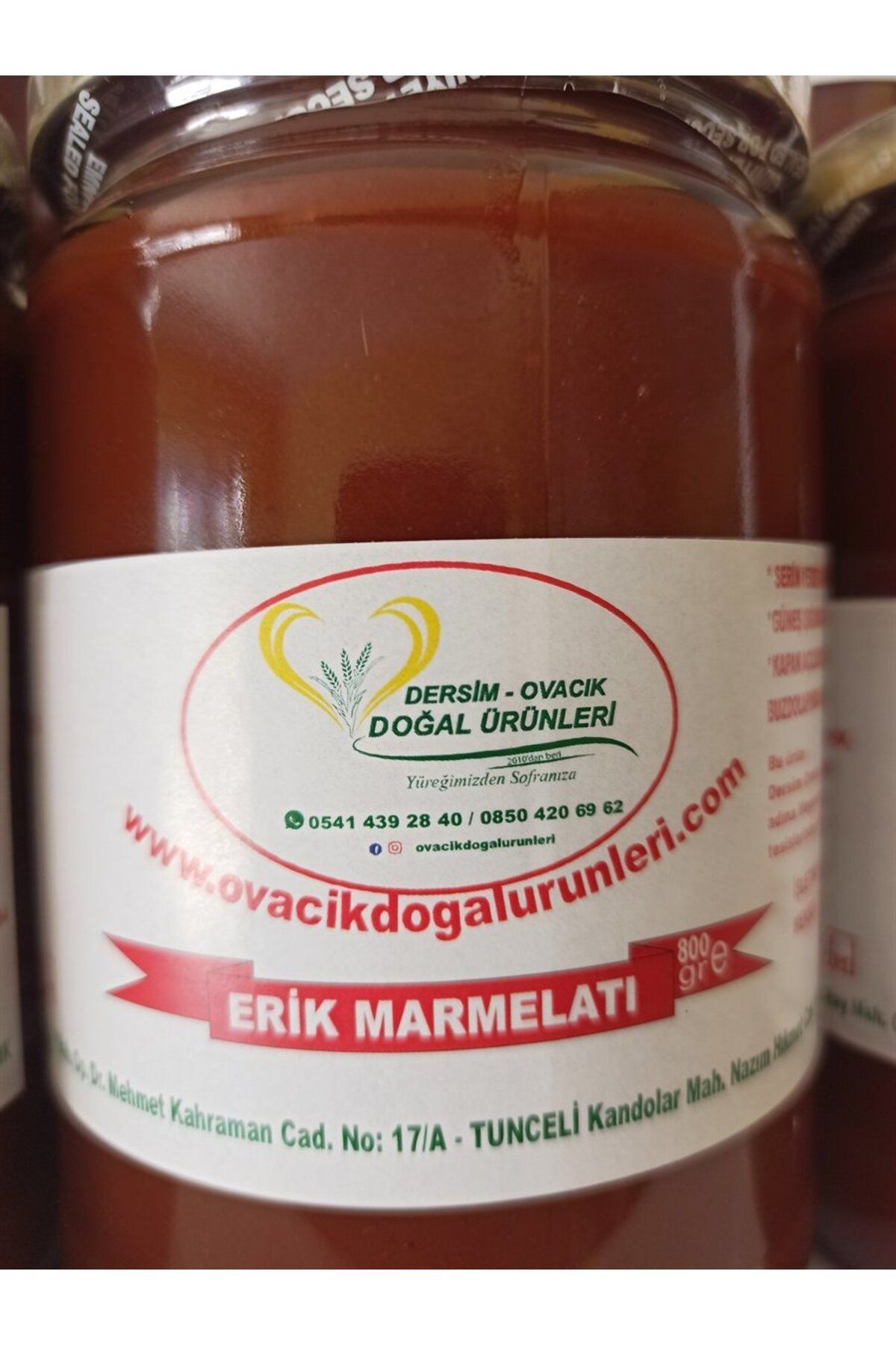 ovacık doğal ürünleri YABANI ERİK MARMELATI (800)GR