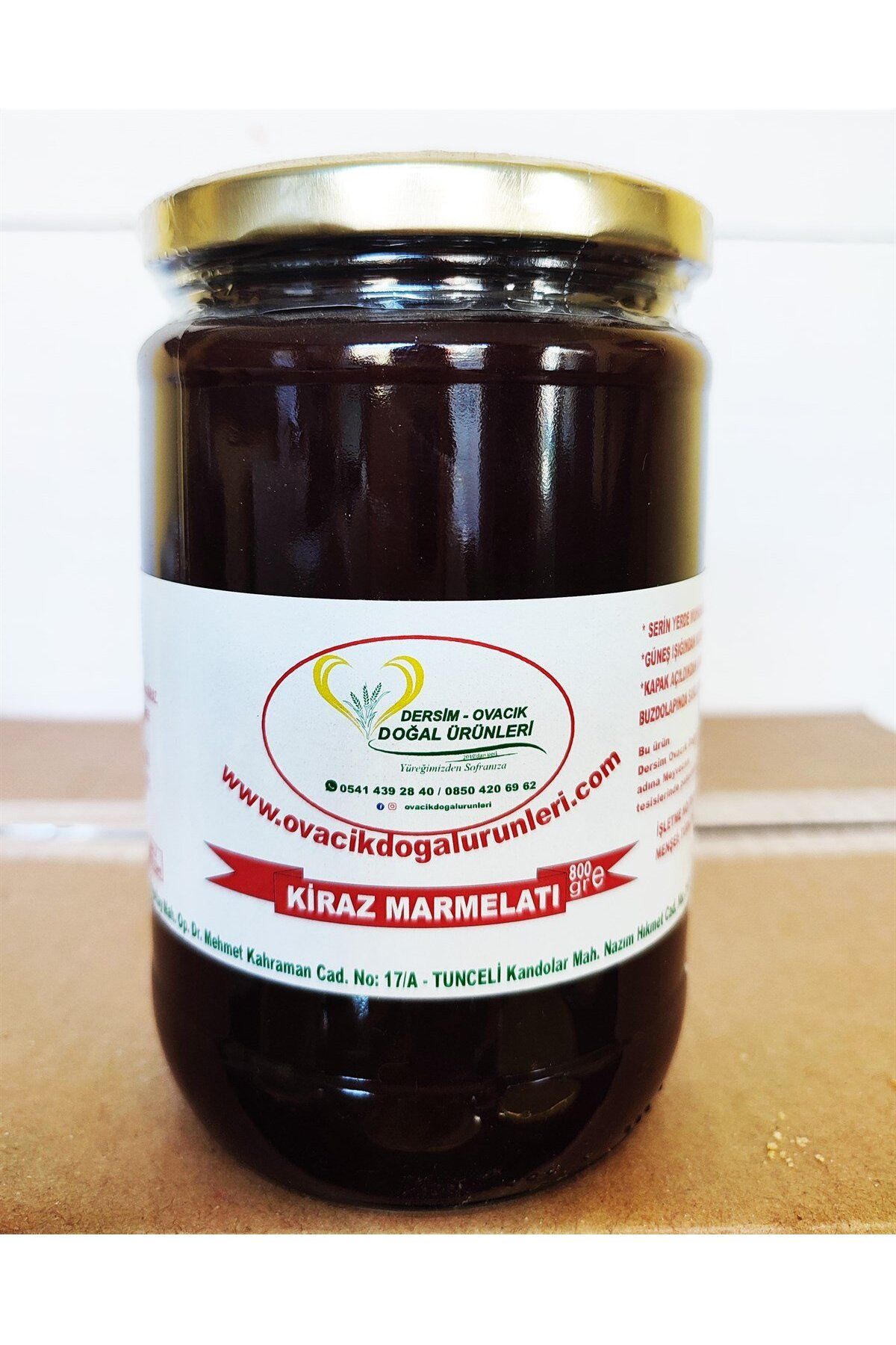 ovacık doğal ürünleri KİRAZ MARMELATI (800 GR)