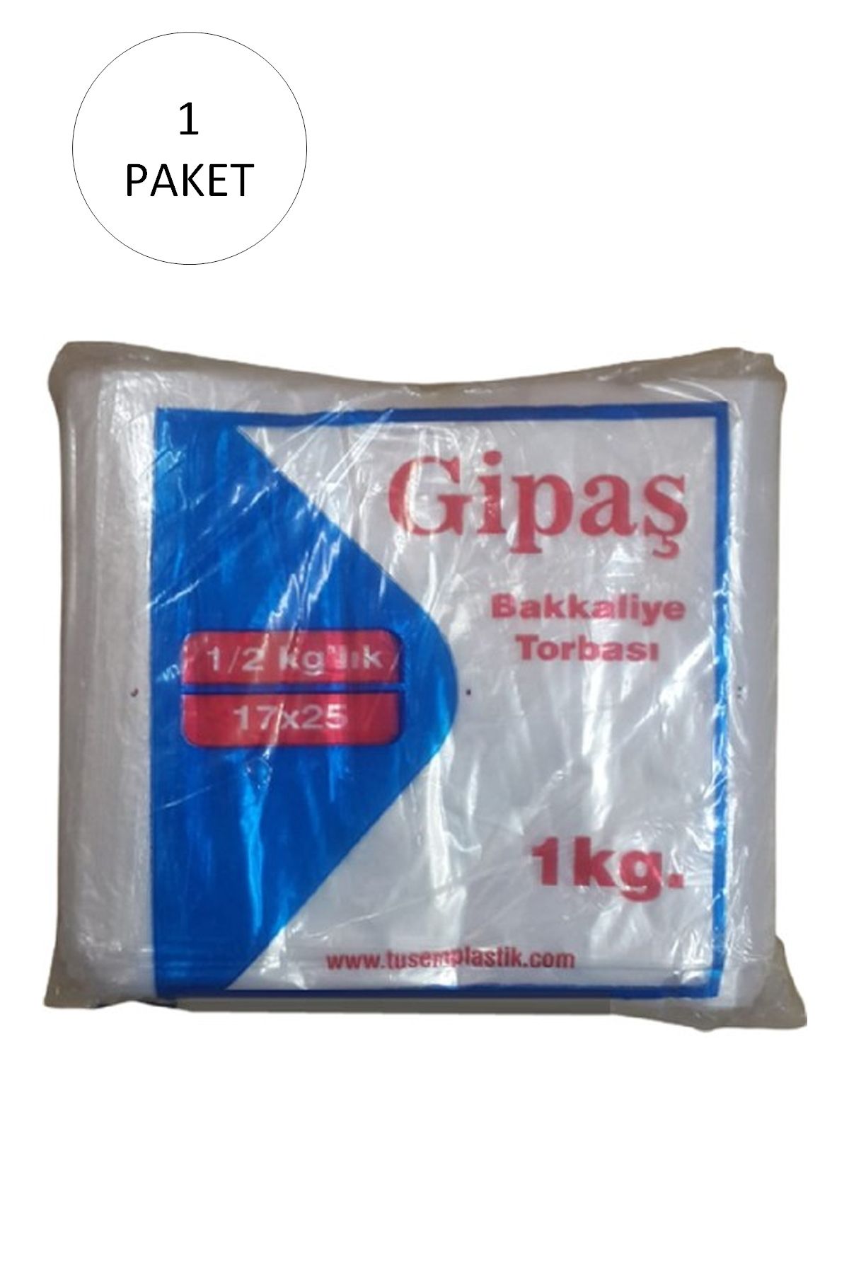 GİPAŞ Bakkaliye Naylon Torba 1/2 Yarımlık 17x25 cm 1 kg 1 Paket (Takriben 475 Adet)