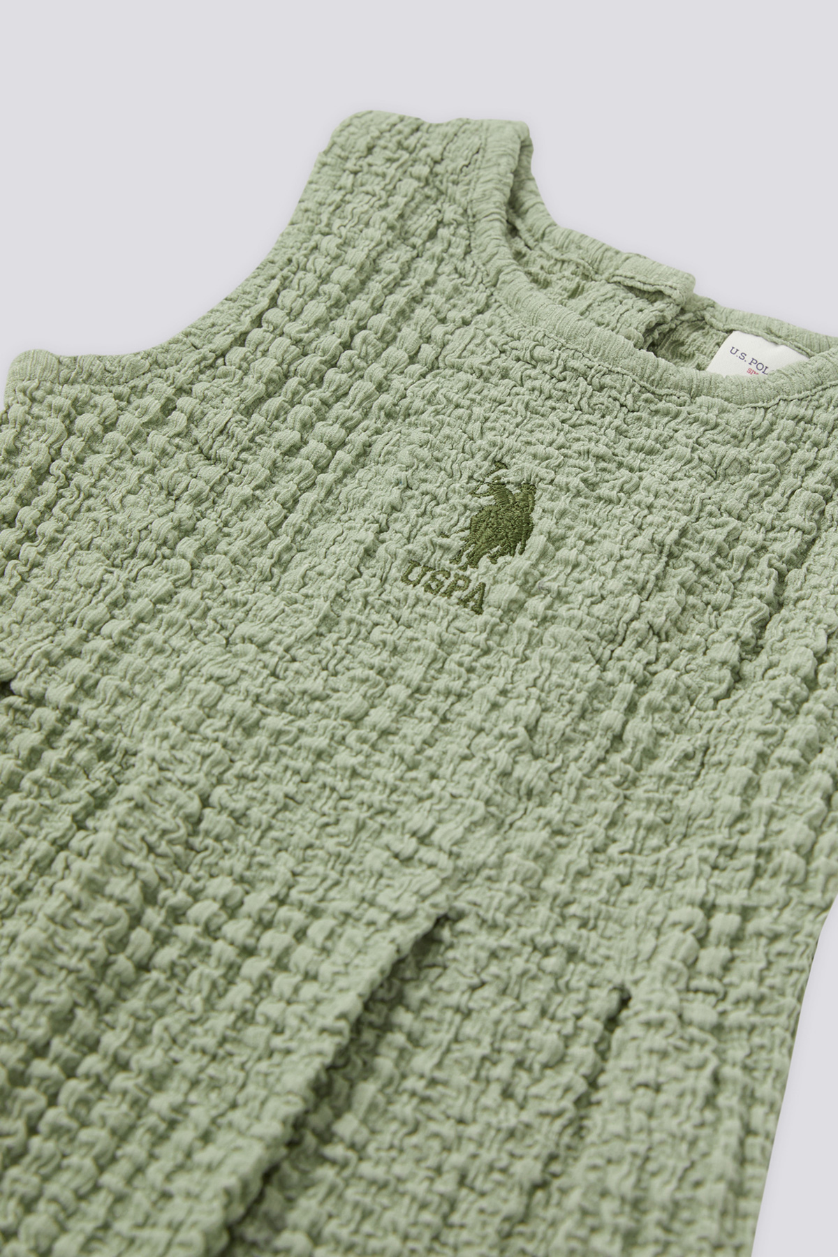 U.S. Polo Assn. Kız Bebek Yeşil Kolsuz Elbise 50303787-VR090 fotoğrafı 3 (önizleme)