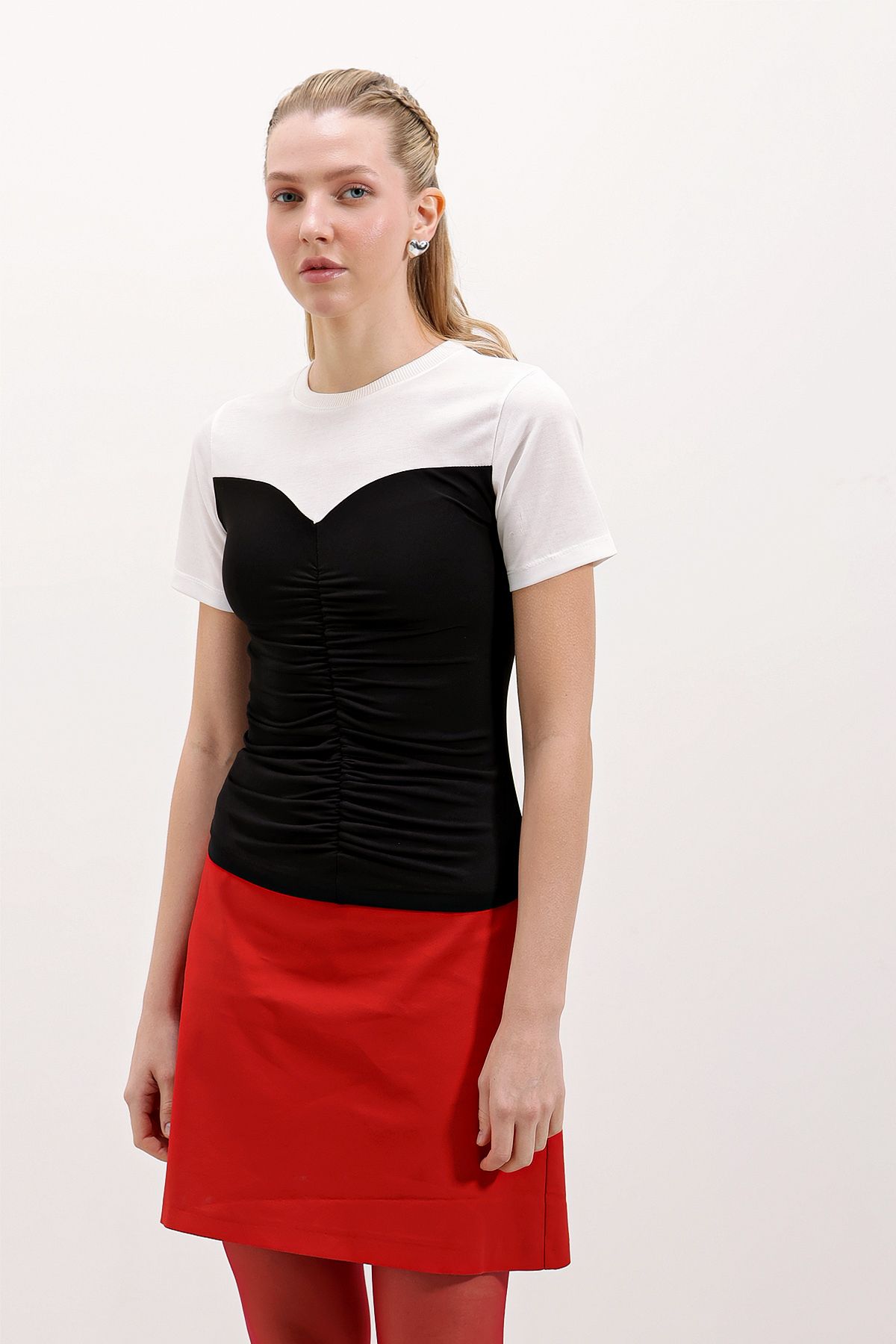 Bigdart 4314 T-shirt Typu Zebrany Basic – Czarny Kobieta - 36