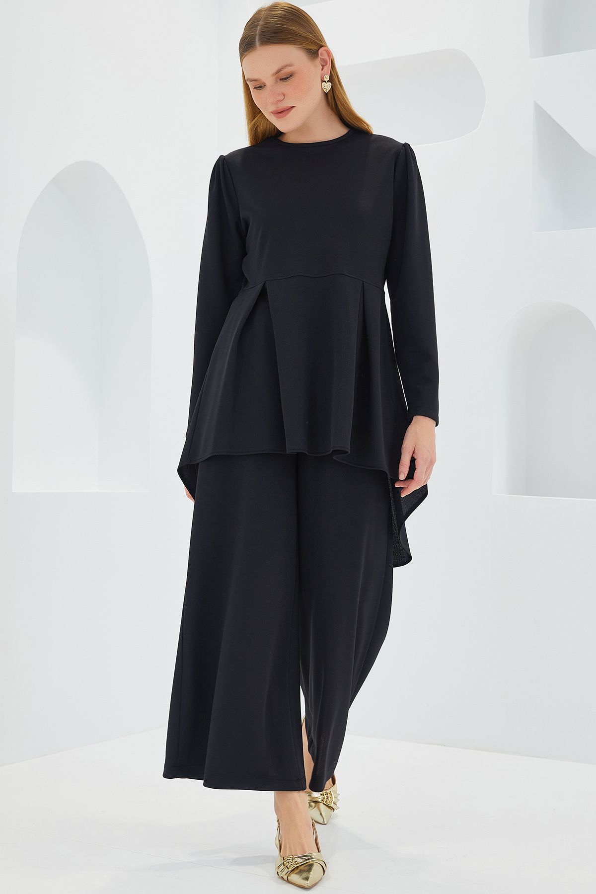 Bigdart-6658 Black Pants and Tunic Set 4