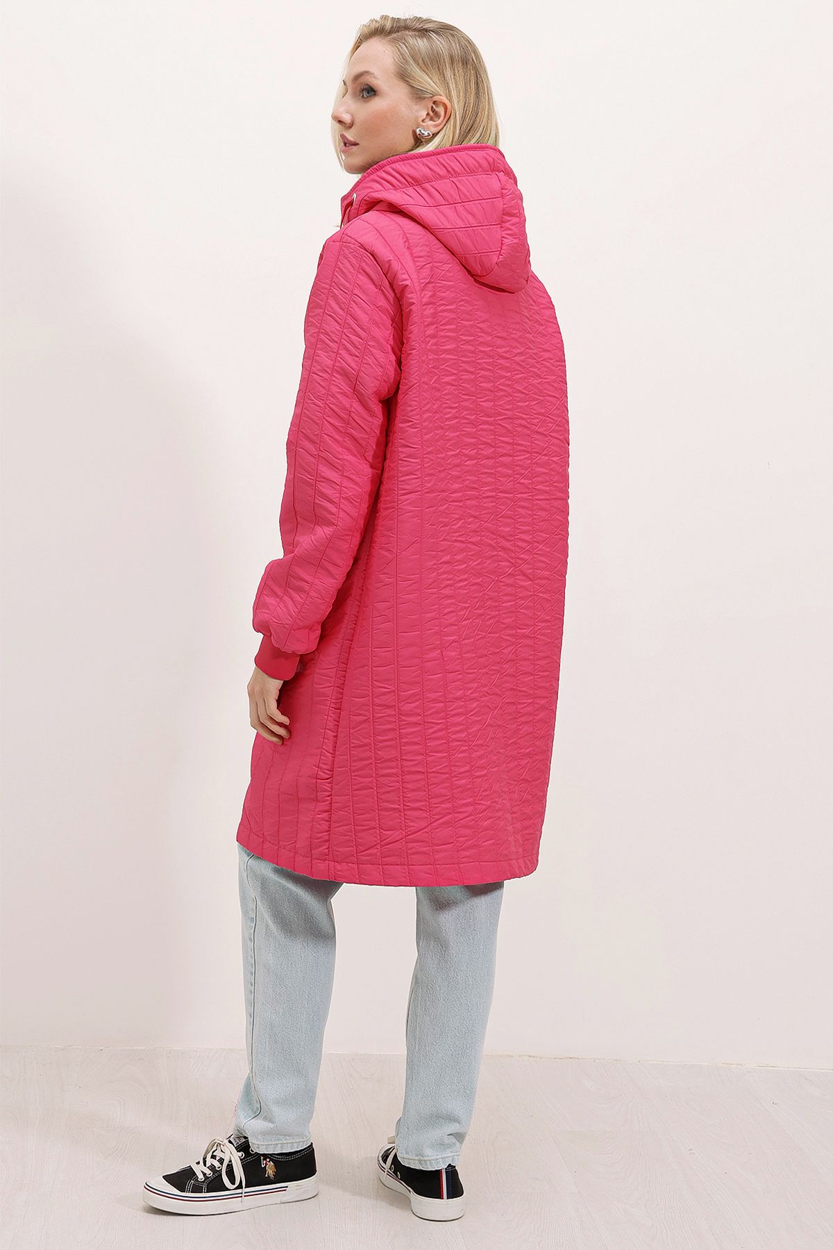 Bigdart-5138 Καπιτονέ Μακρύ Παλτό - C. Fuchsia 5