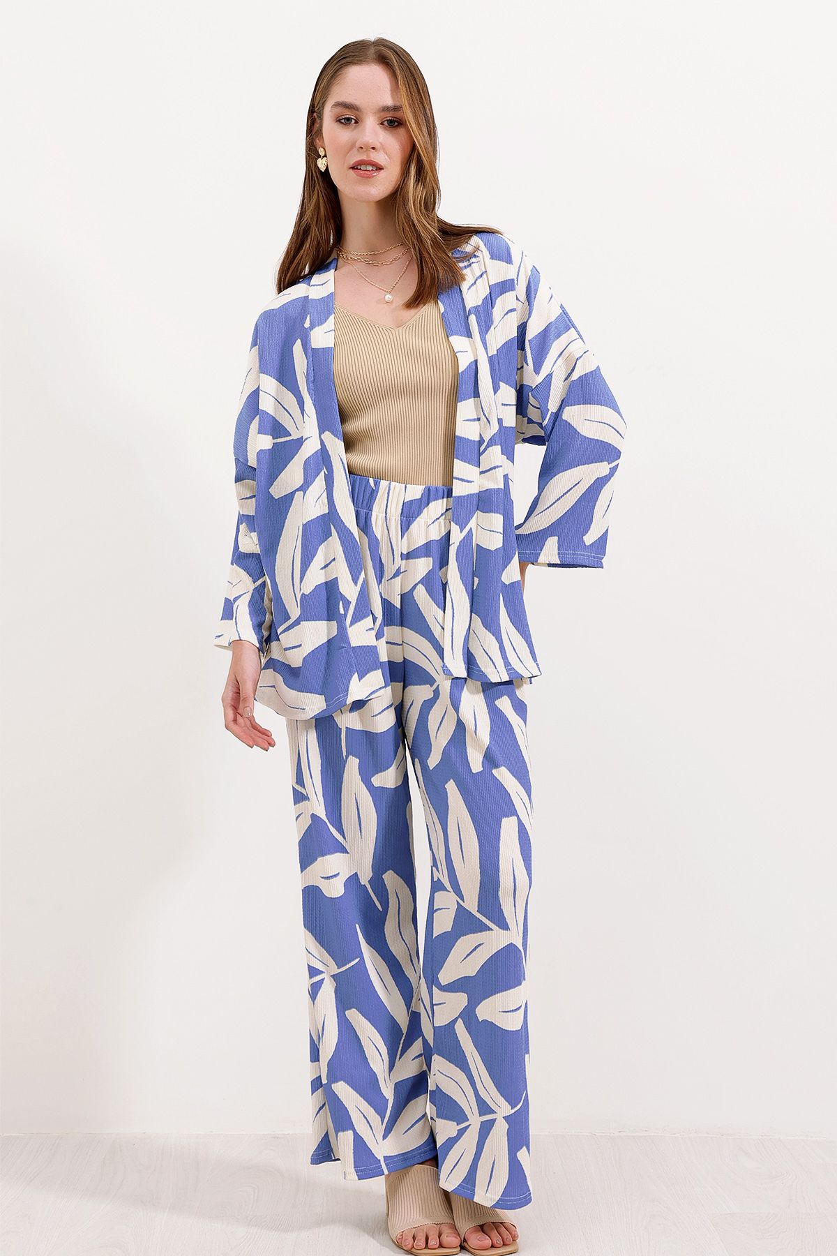 Bigdart-6582 Knitted Double Set - D. Blue 2