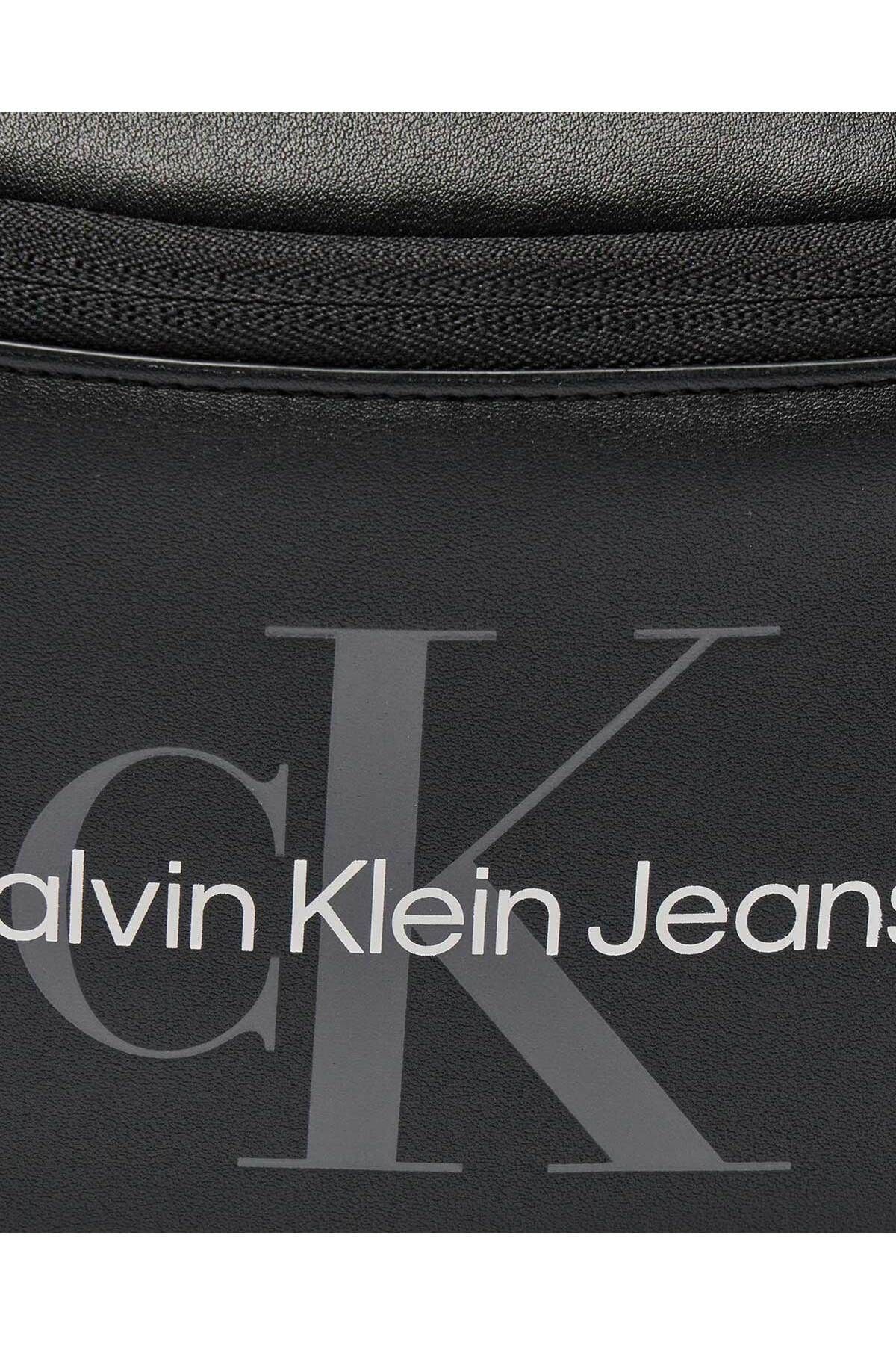 کیف کمری مشکی مردانه آرم نام تجاری کمر سیاه K50K512446 beh Calvin Klein