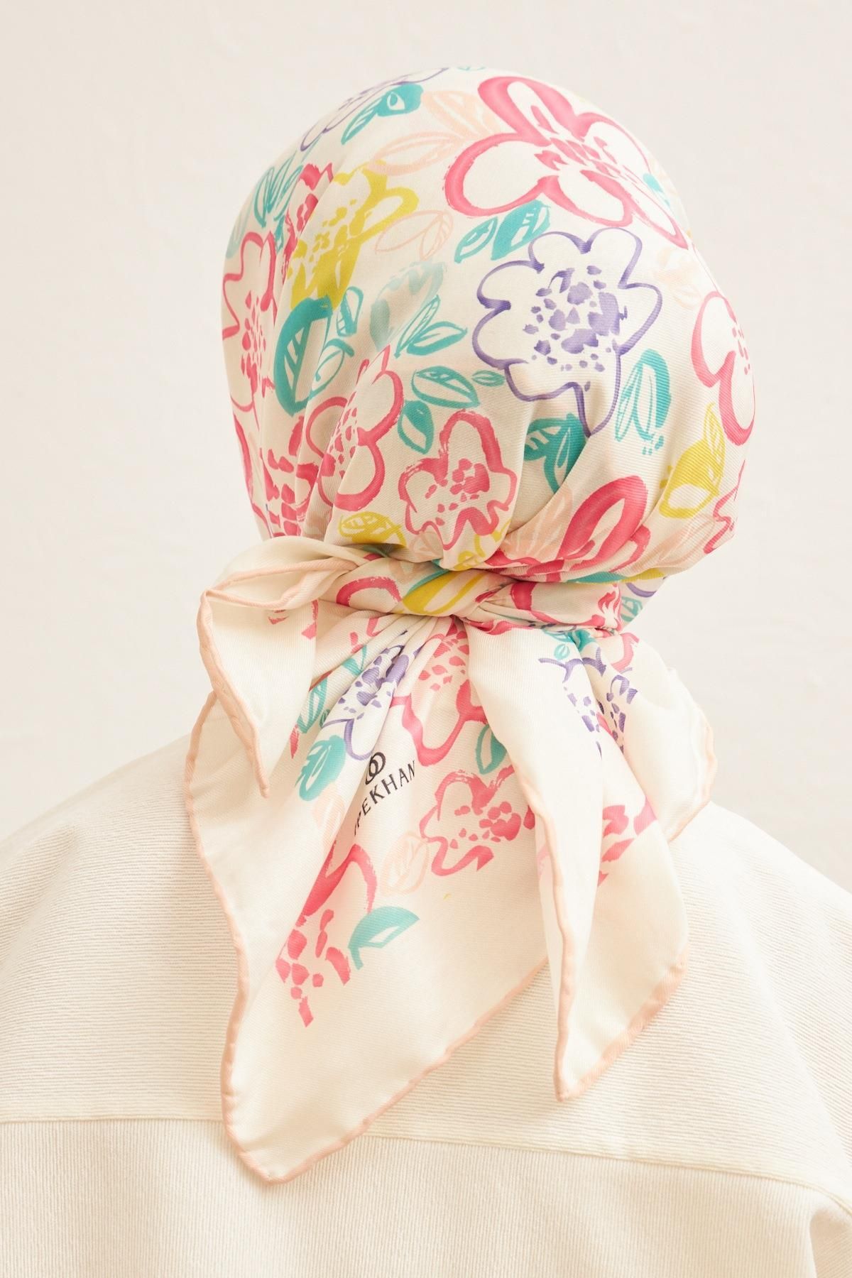 İpekhan-Pastel Pink Cotton Viscose Scarf Model 3