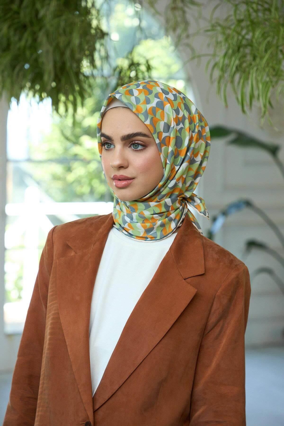 İpekhan-Orange Gray Soft Scarf Summer Sparkling Collection - 1185-09 2
