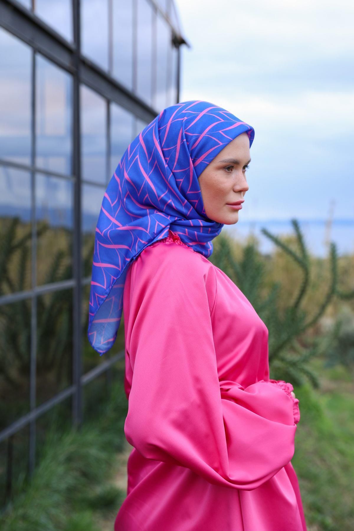 İpekhan-Evoline Patterned Soft Pemve Scarf - 1168-01 2