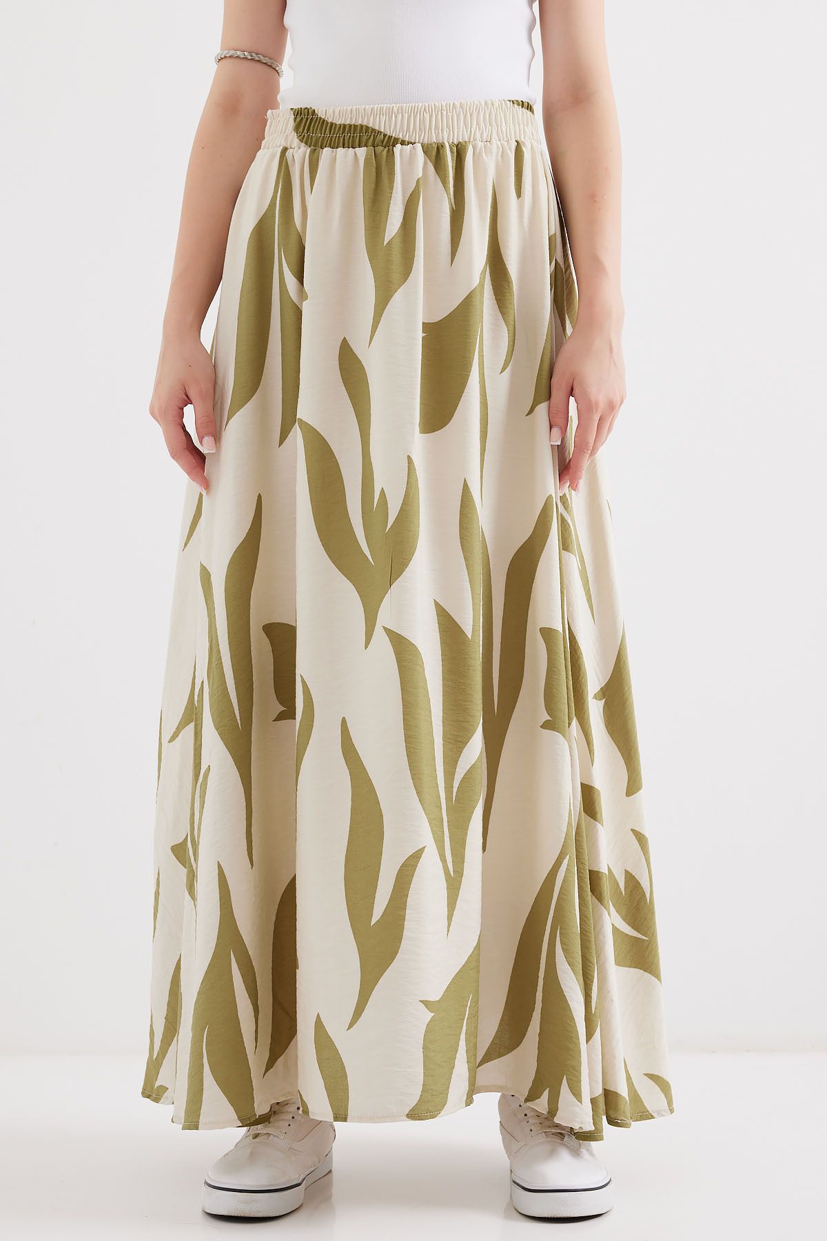 Bigdart-Çağla - 8028 Patterned Long Skirt 2