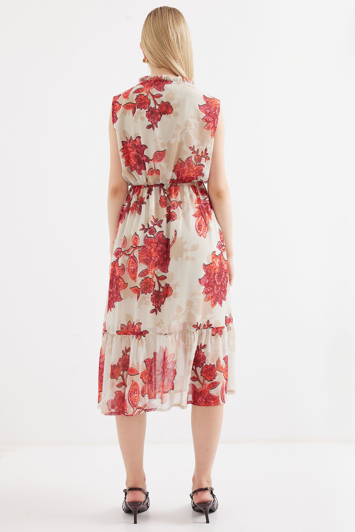 Bigdart-2503 Rochie din Sifon Model Rodie - Maneca Zero 6