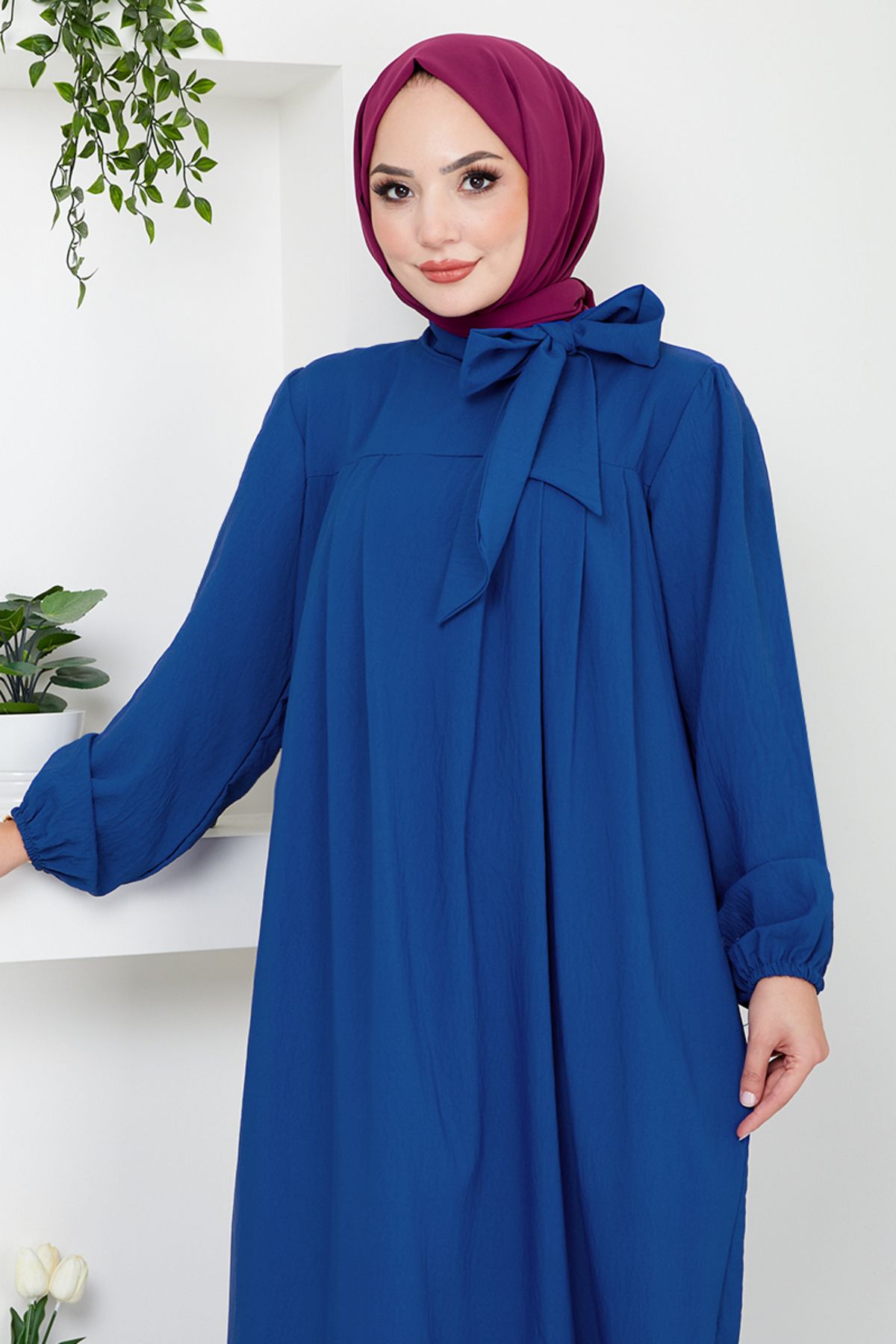 ModaMerve-Rochie cu eșarfă model Saks Color 2454HBS932-M 4