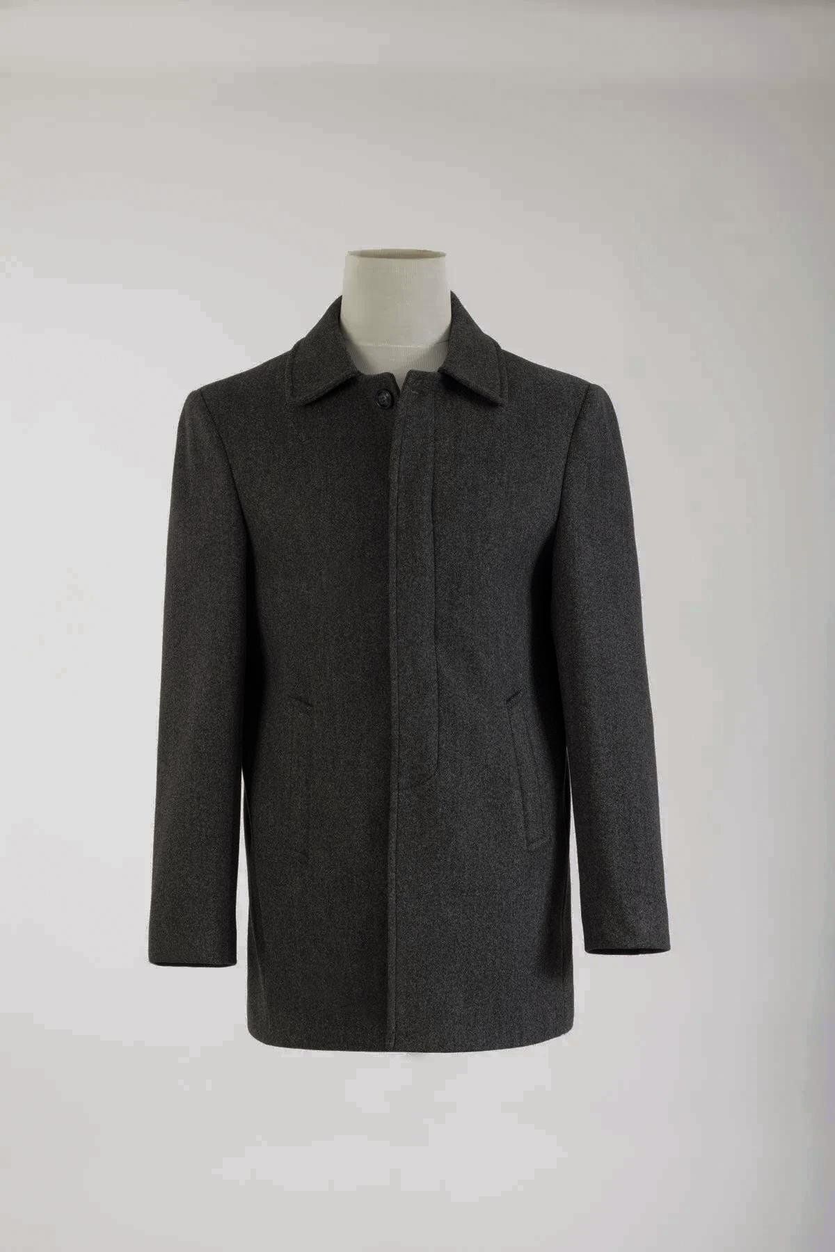 SÜVARİ-Süvari Regular Baby Collar Anthracite Coat 1